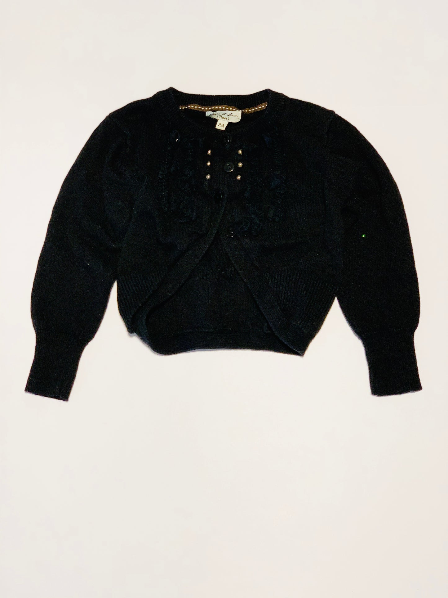 Black cropped cardigan with detail - Size 2