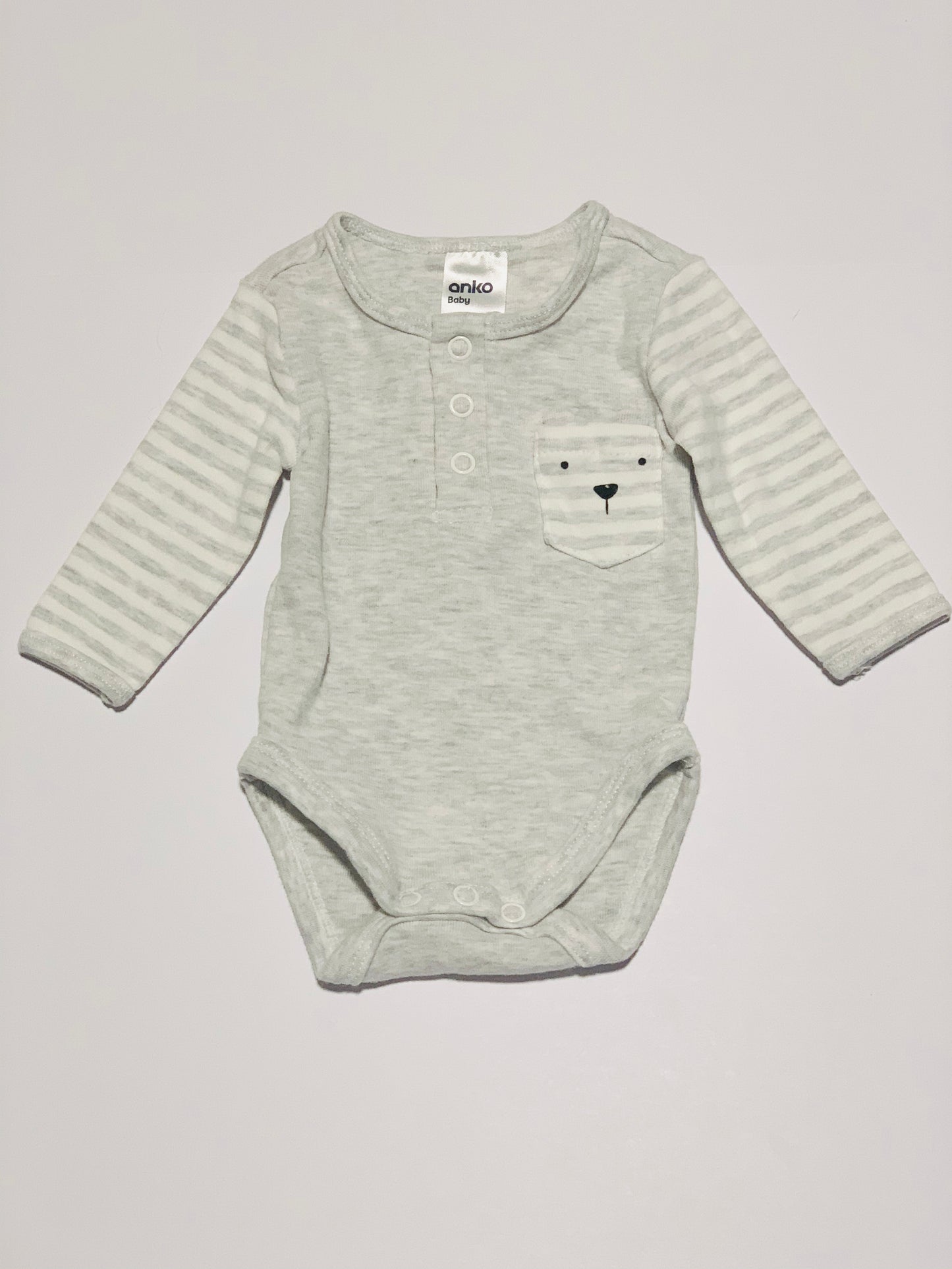 Grey bear bodysuit - Size 0000