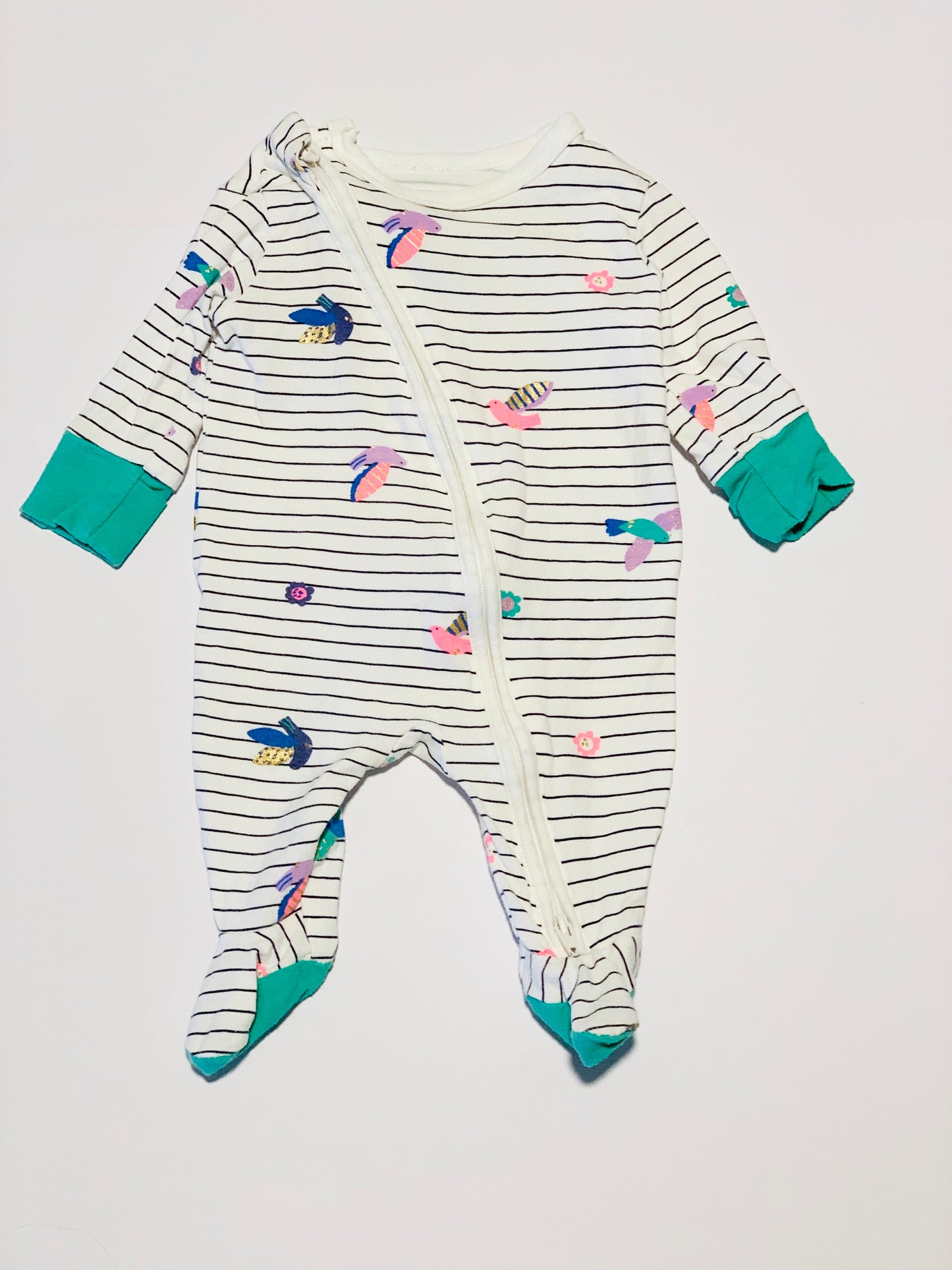 Striped birds onesie - Size 0000