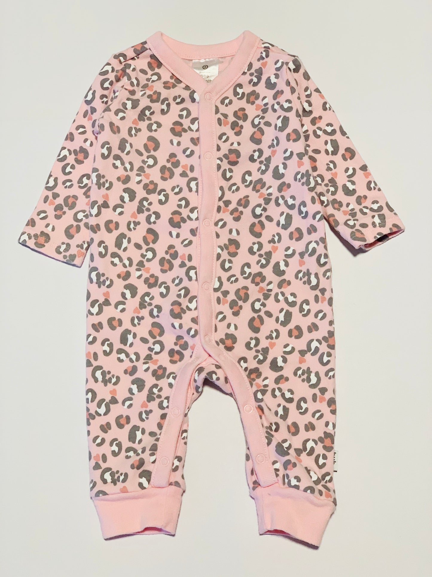 Pink leopard onesie - Size 000