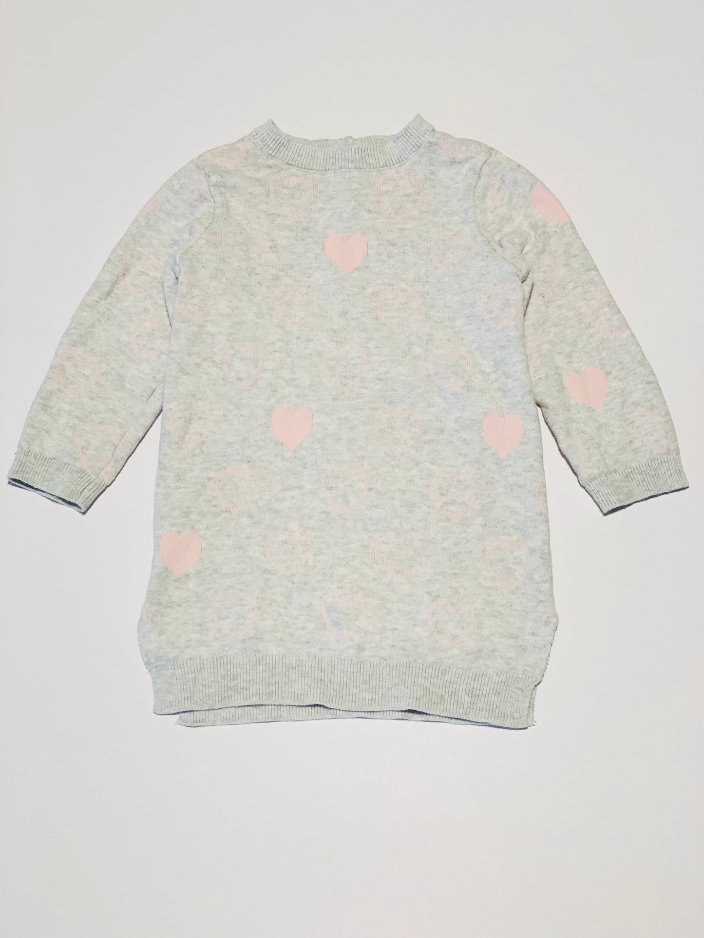 Pink hearts knit dress - Size 1