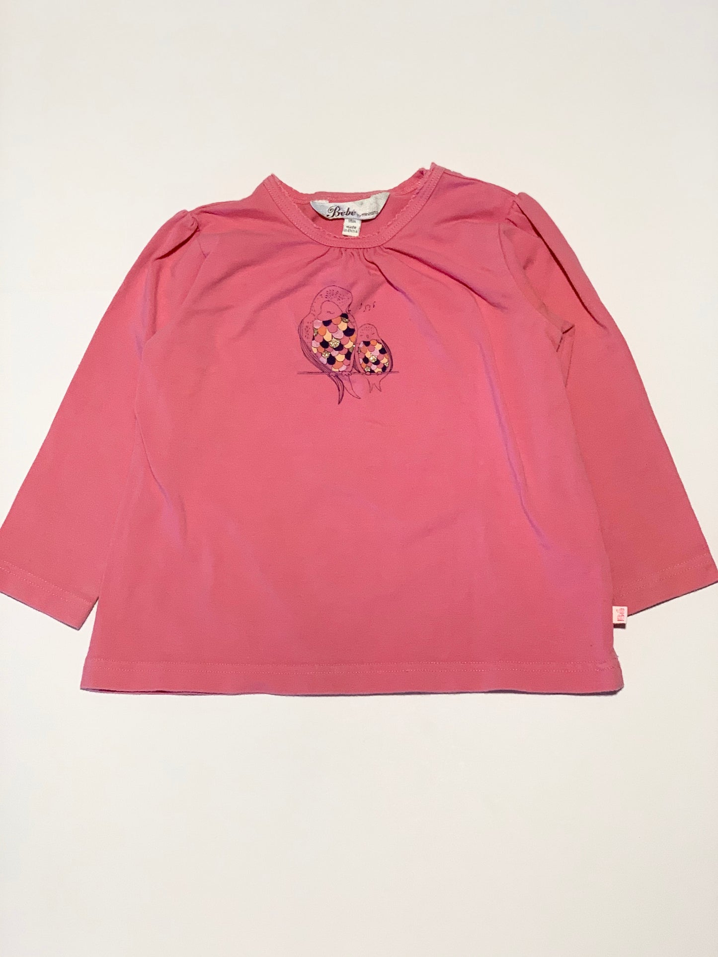 Pink owls top - Size 2