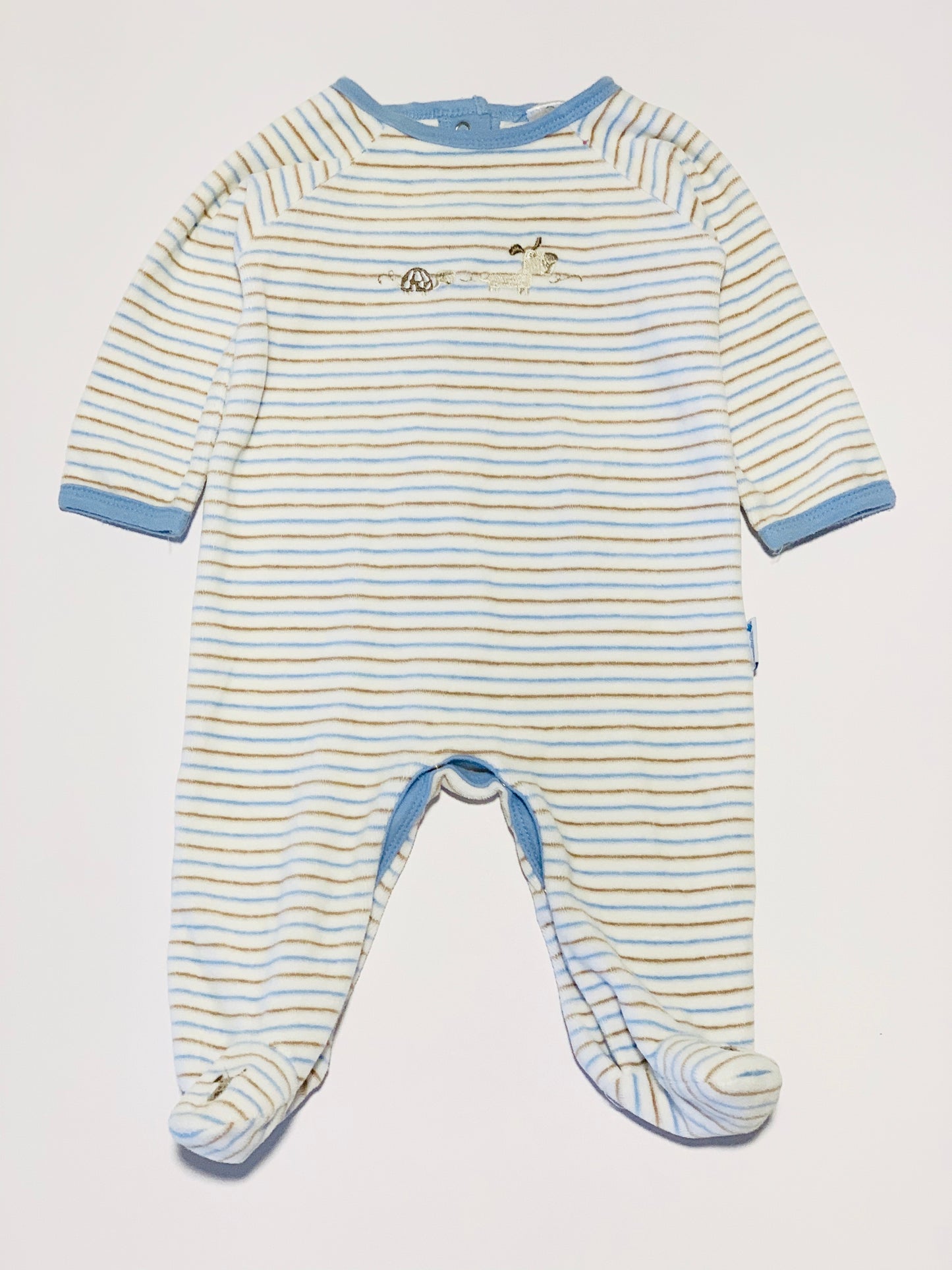 Velour striped onesie - Size 00