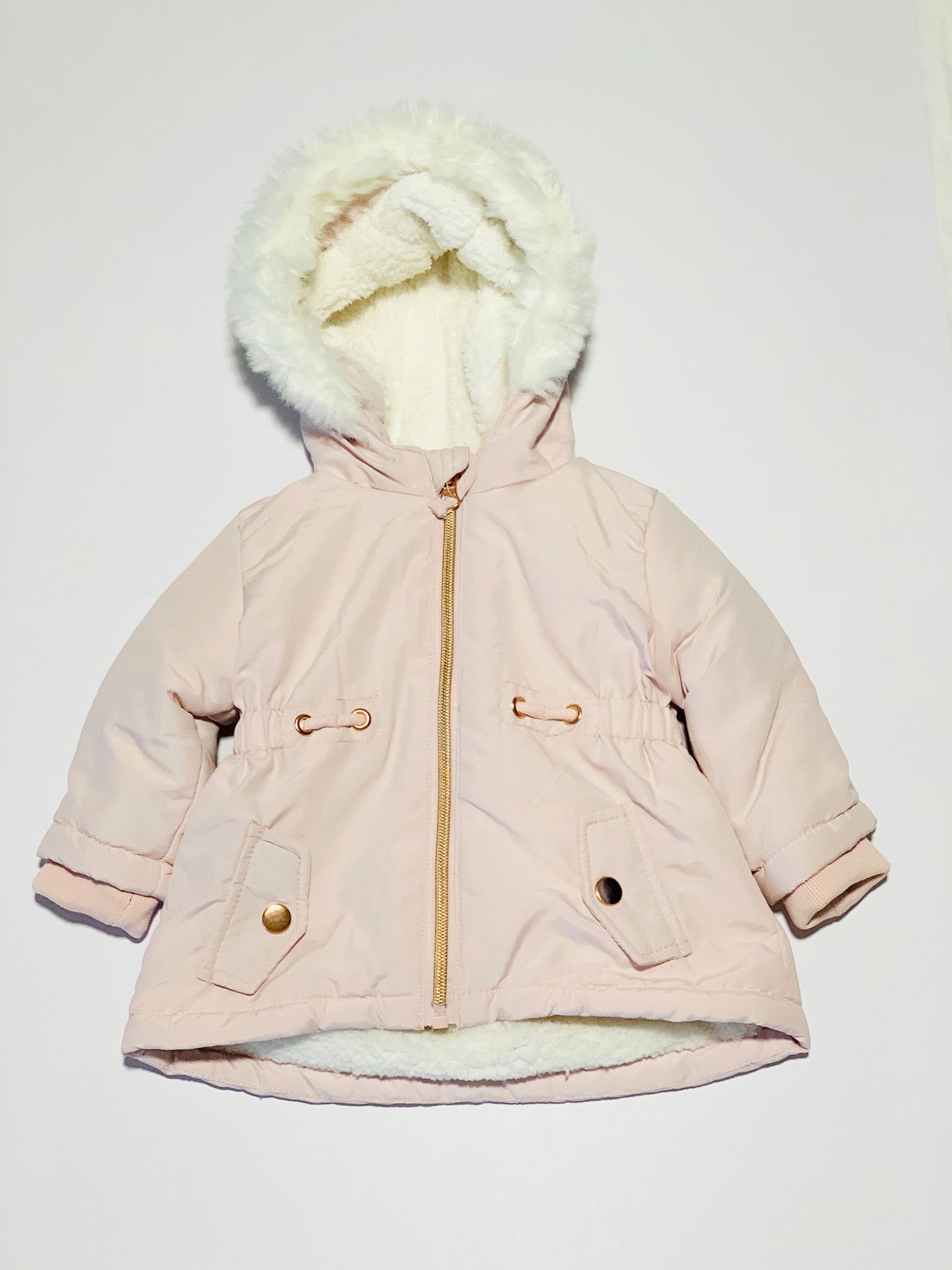 Pink fleece-lined jacket - Size 0