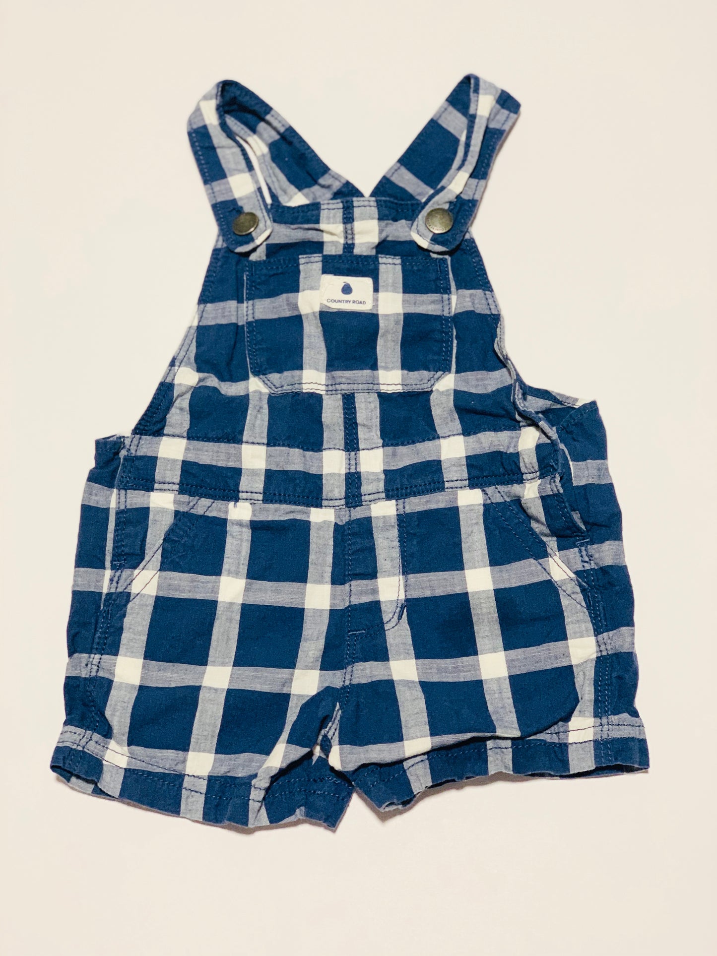 Blue checkered overalls - Size 0