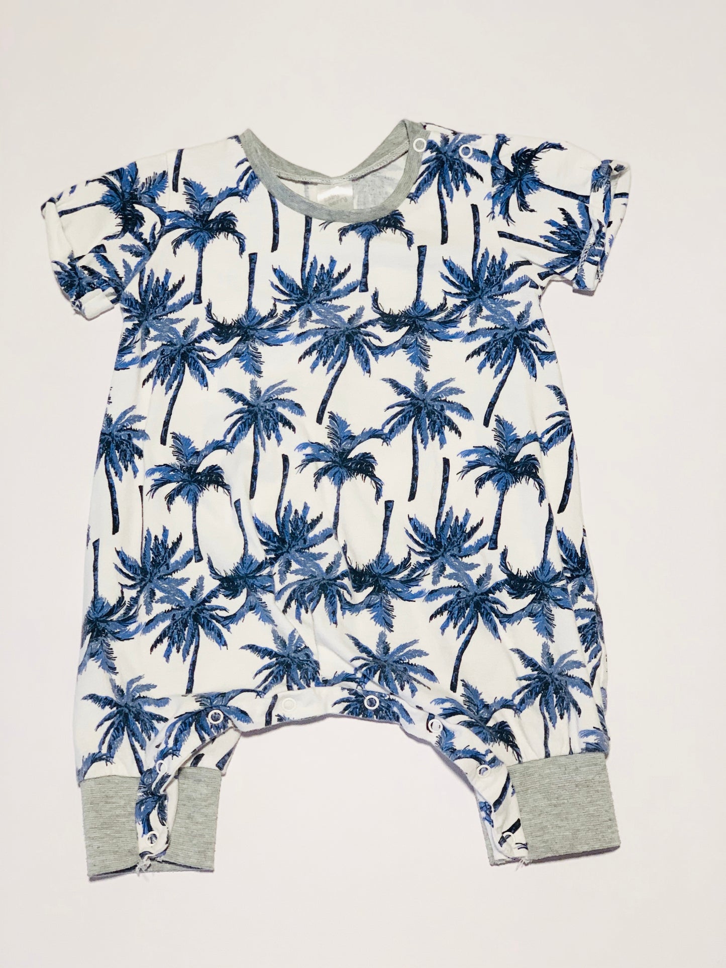 Blue palm romper - Size 1