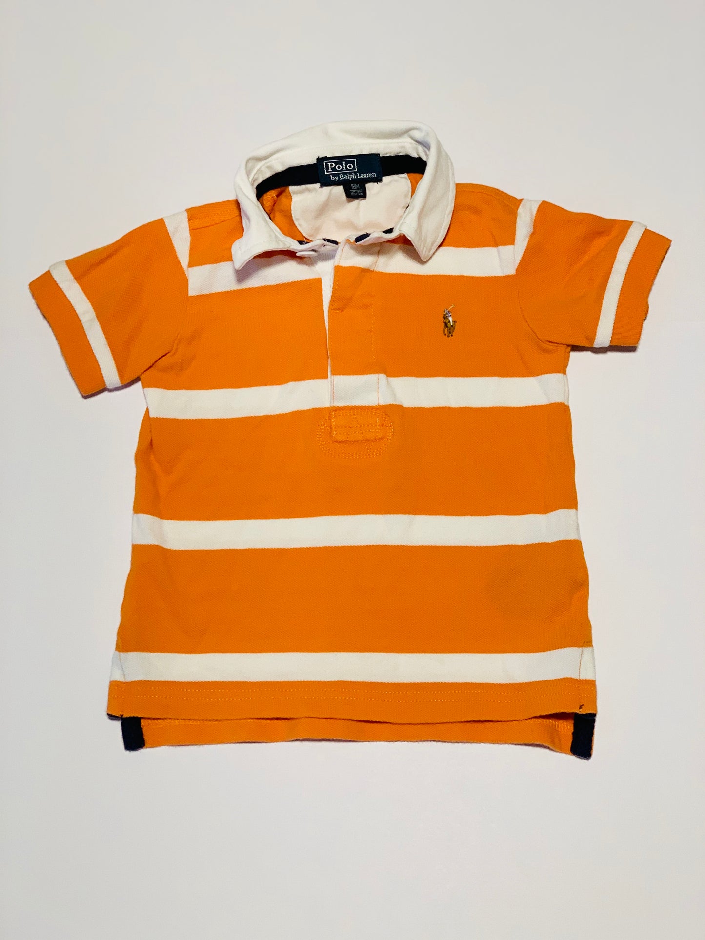 Orange stripe polo shirt - 18 months