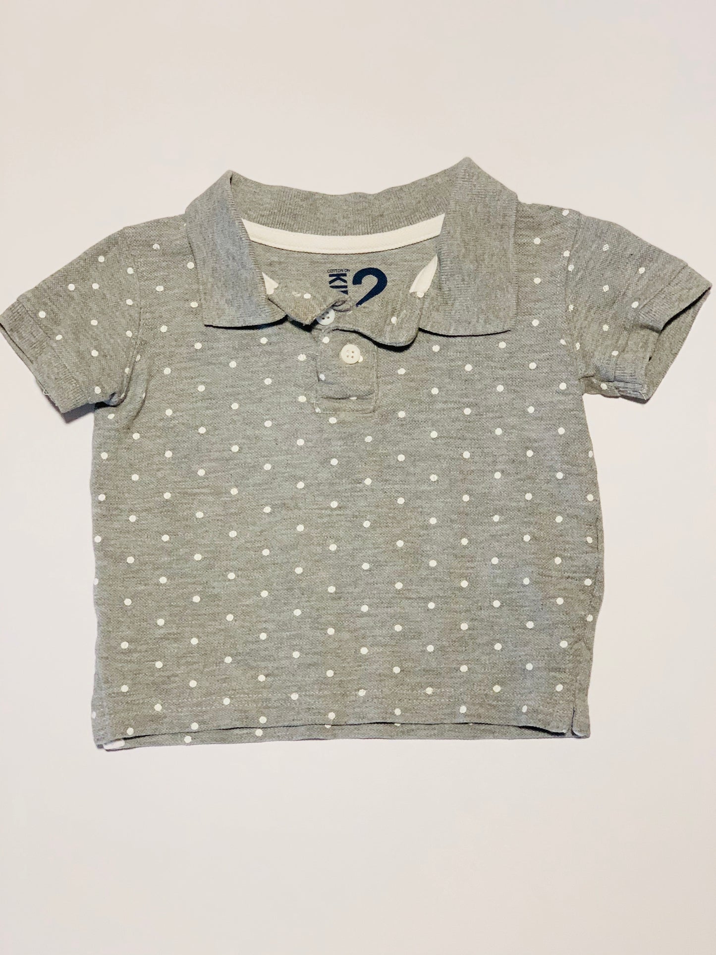 Grey spot polo shirt - Size 2