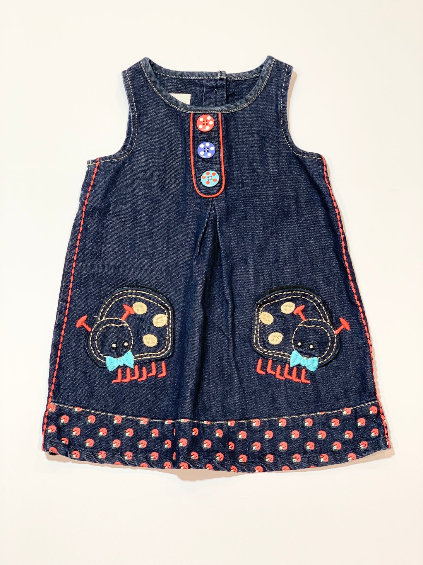 Denim ladybug dress - Size 2
