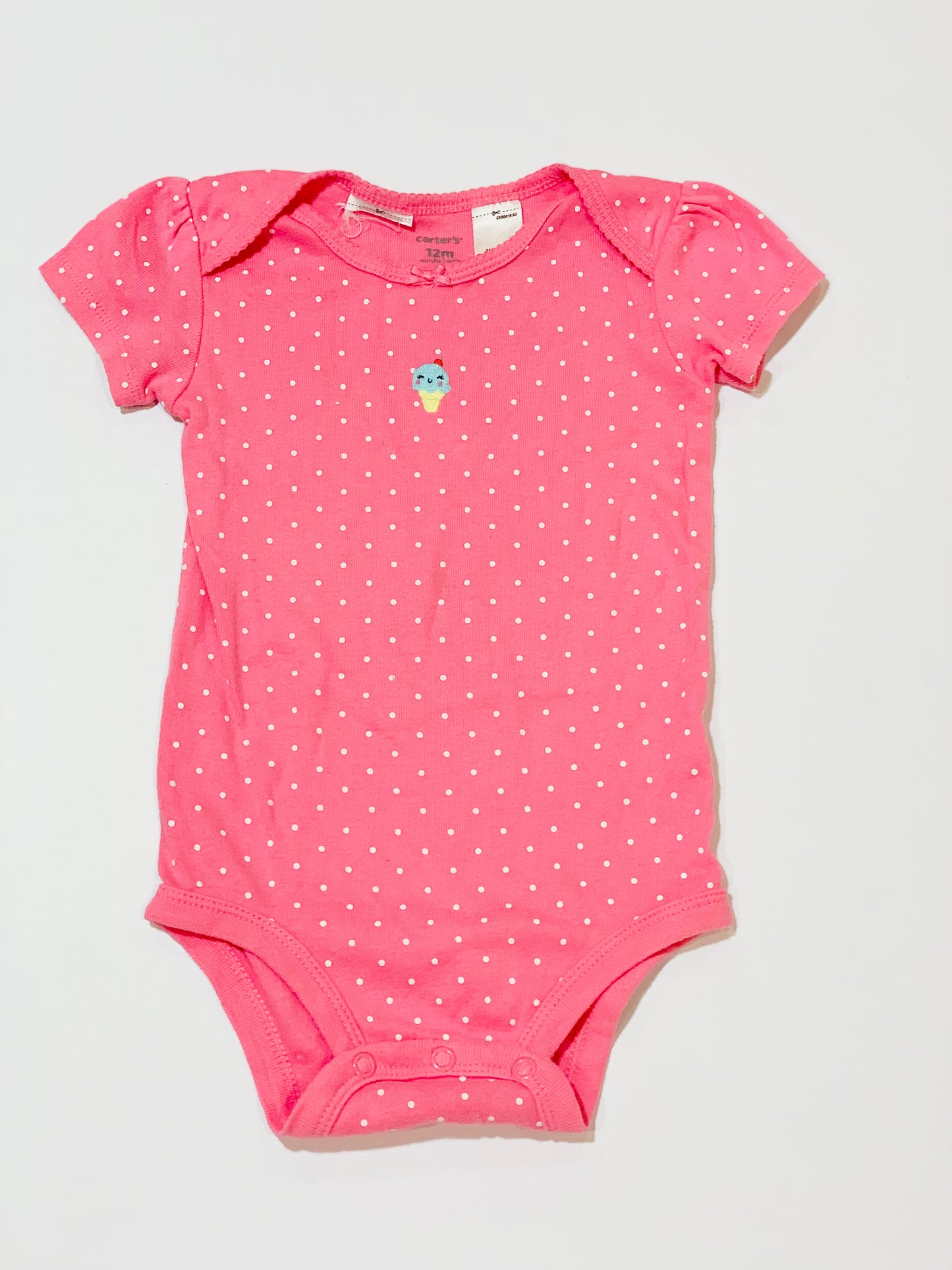 Pink spot bodysuit - Size 12 months