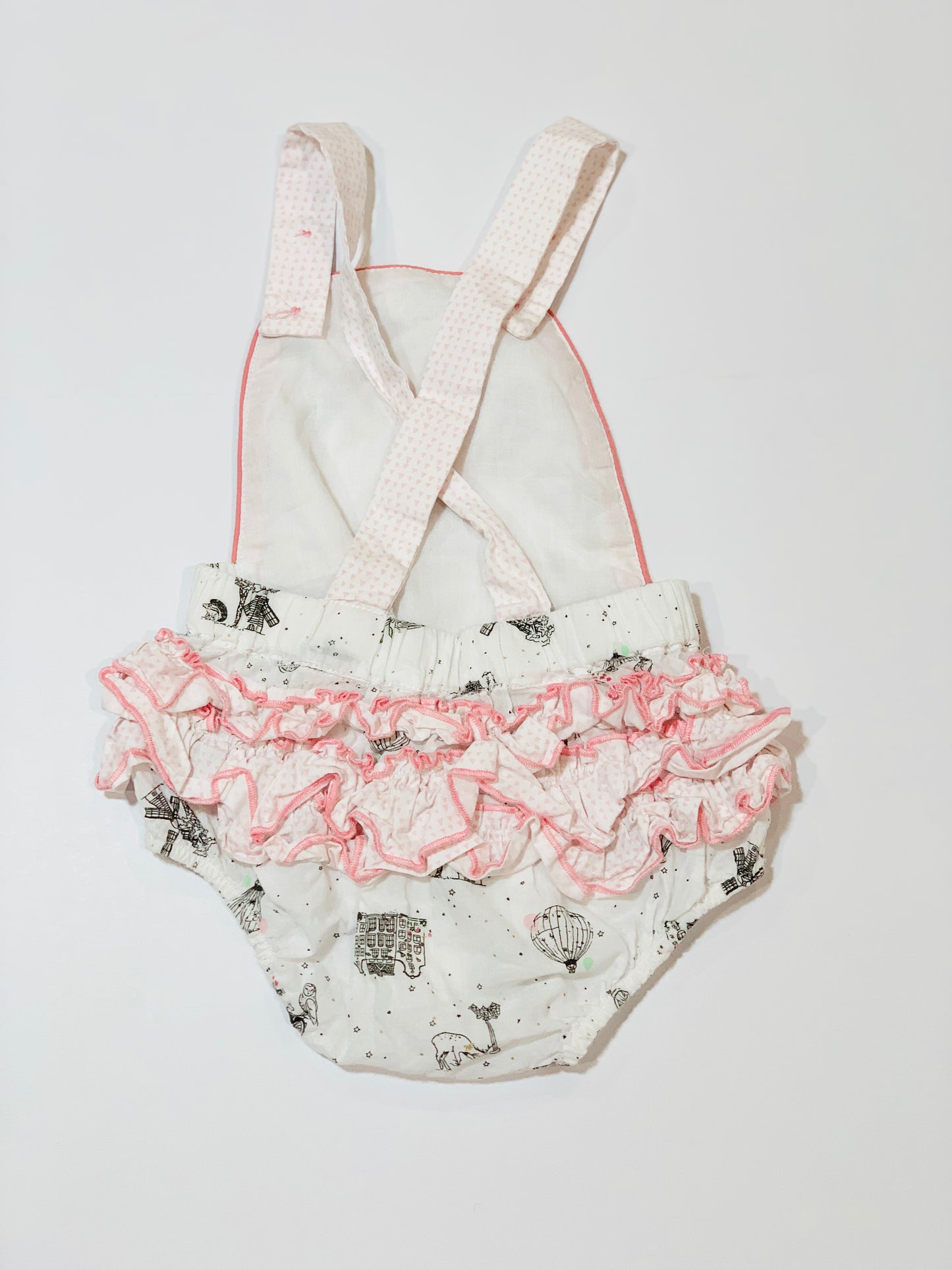 White ruffle romper - Size 1