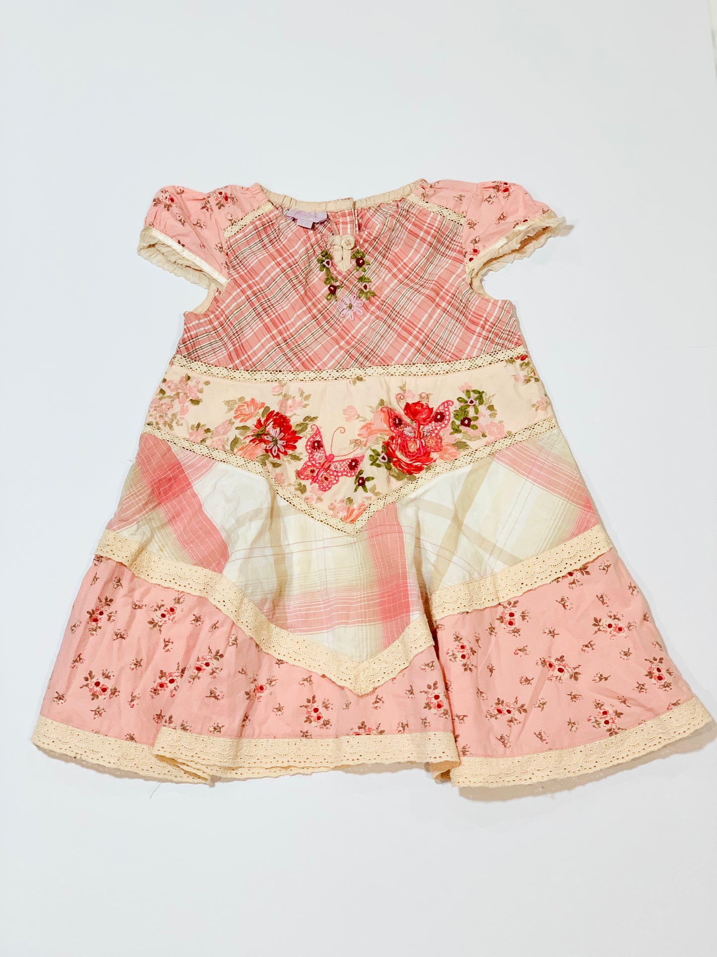 Pink patch dress - Size 1