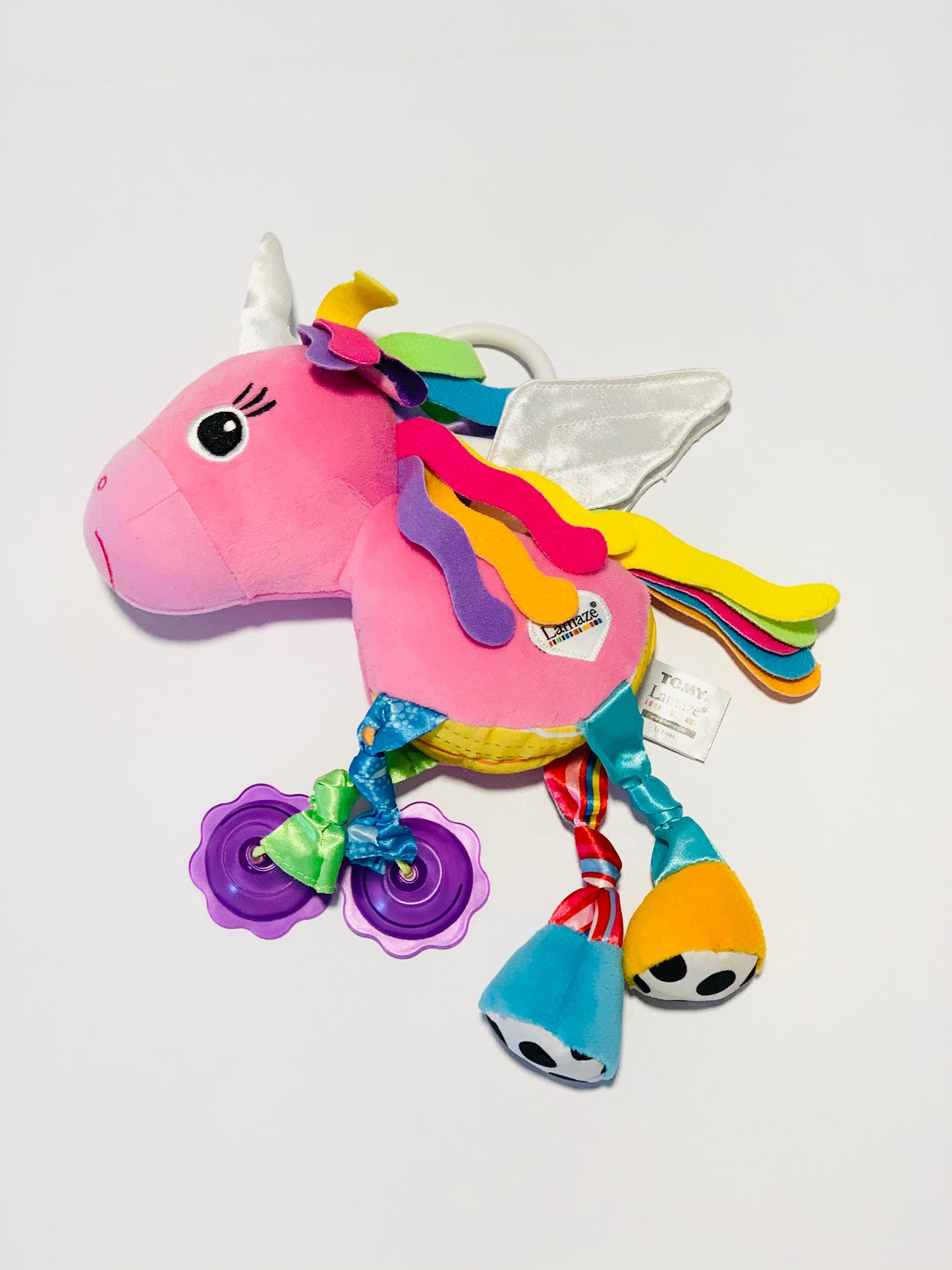 Colourful unicorn pram toy
