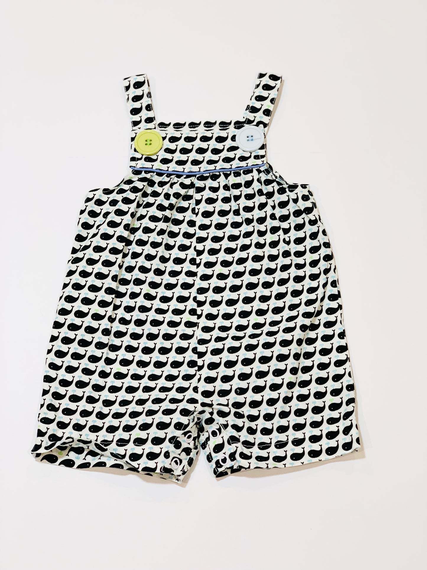 Whale overalls - Size 0-6 months