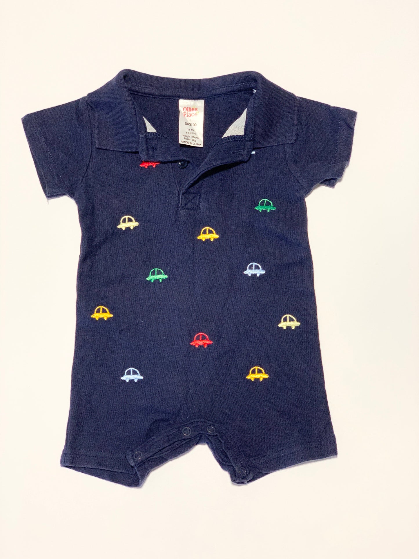 Navy cars romper - Size 00