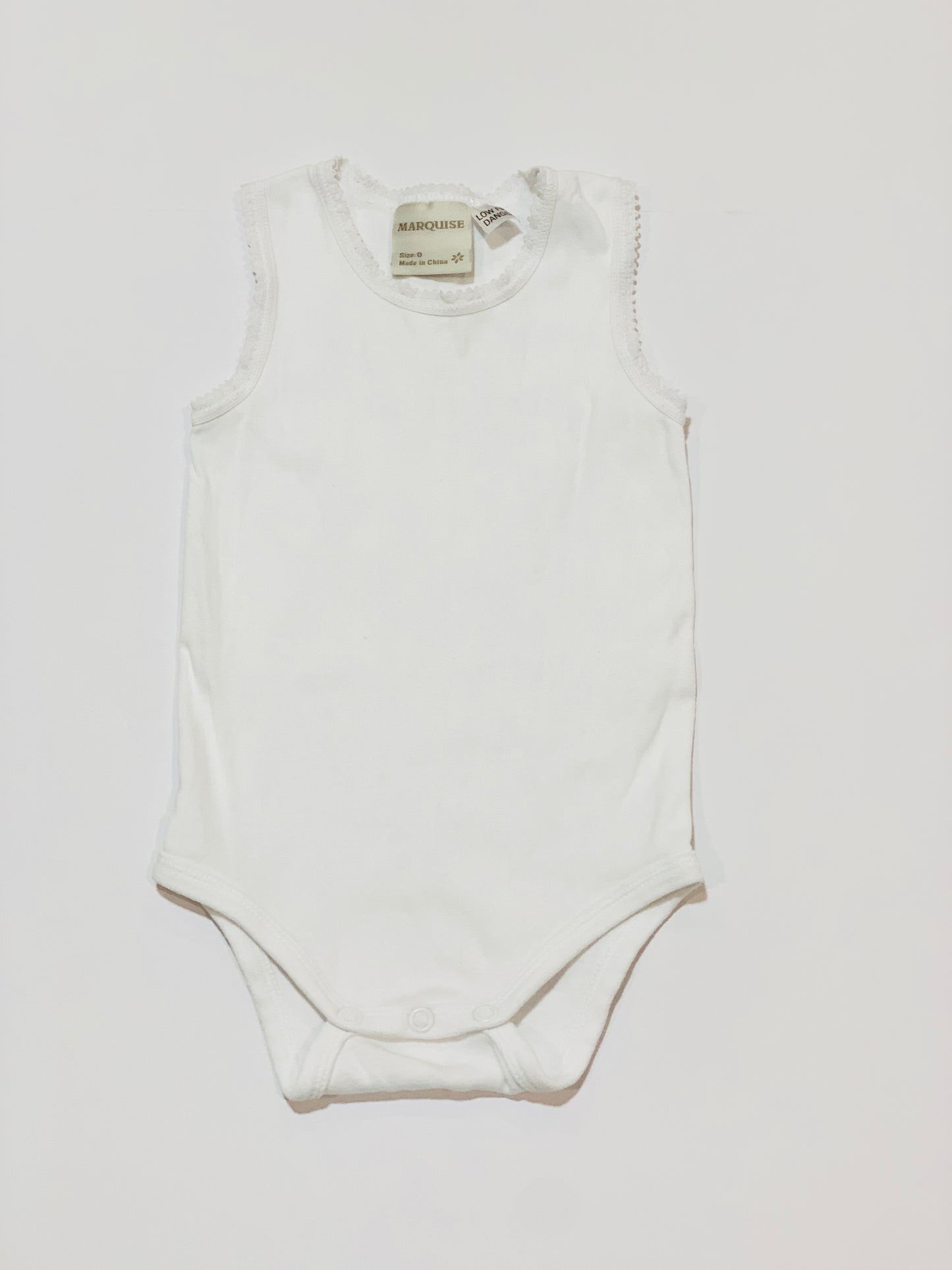 White lace trim bodysuit - Size 0
