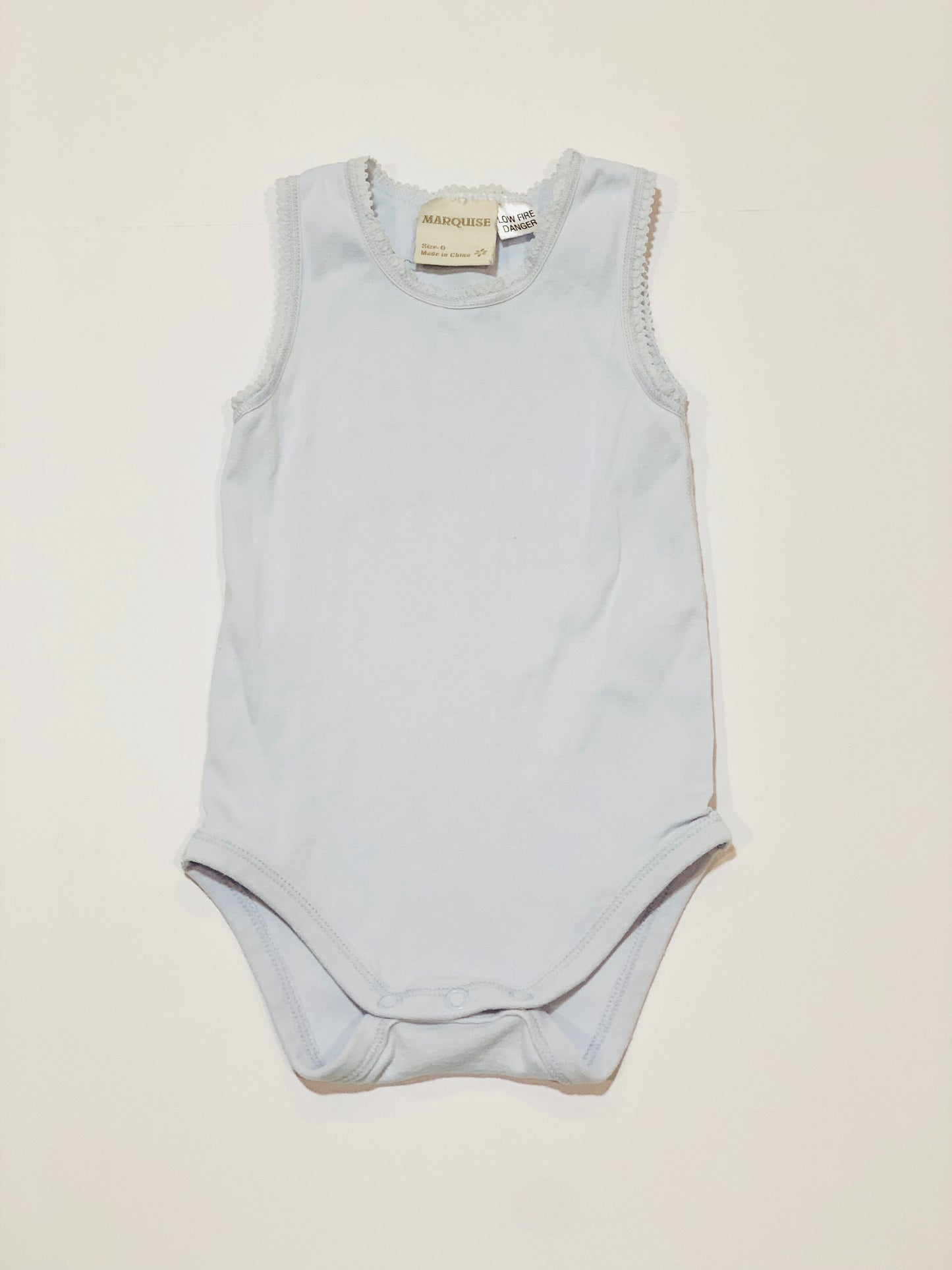 Blue lace trim bodysuit - Size 0