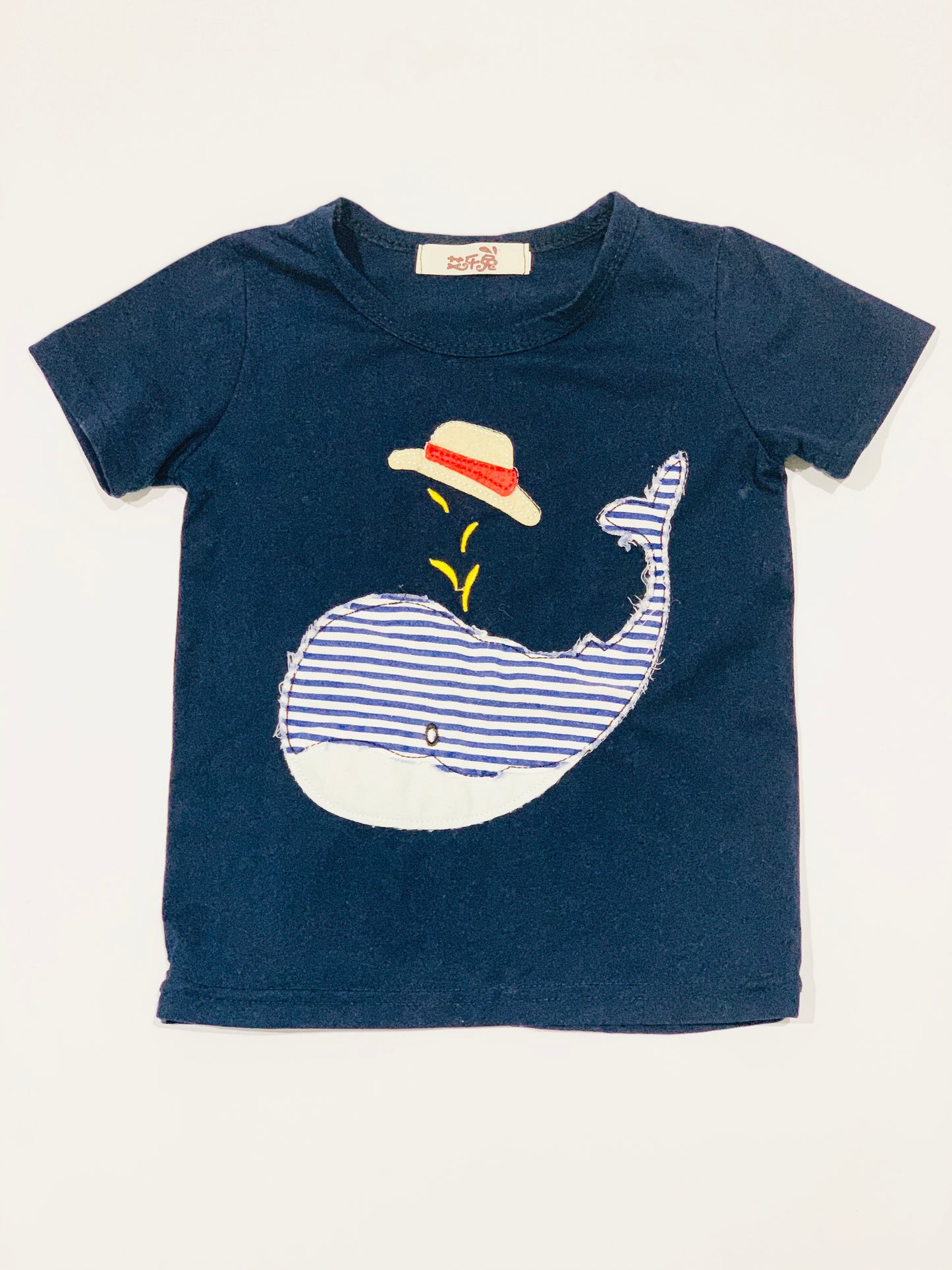 Whale applique tee - Size 3