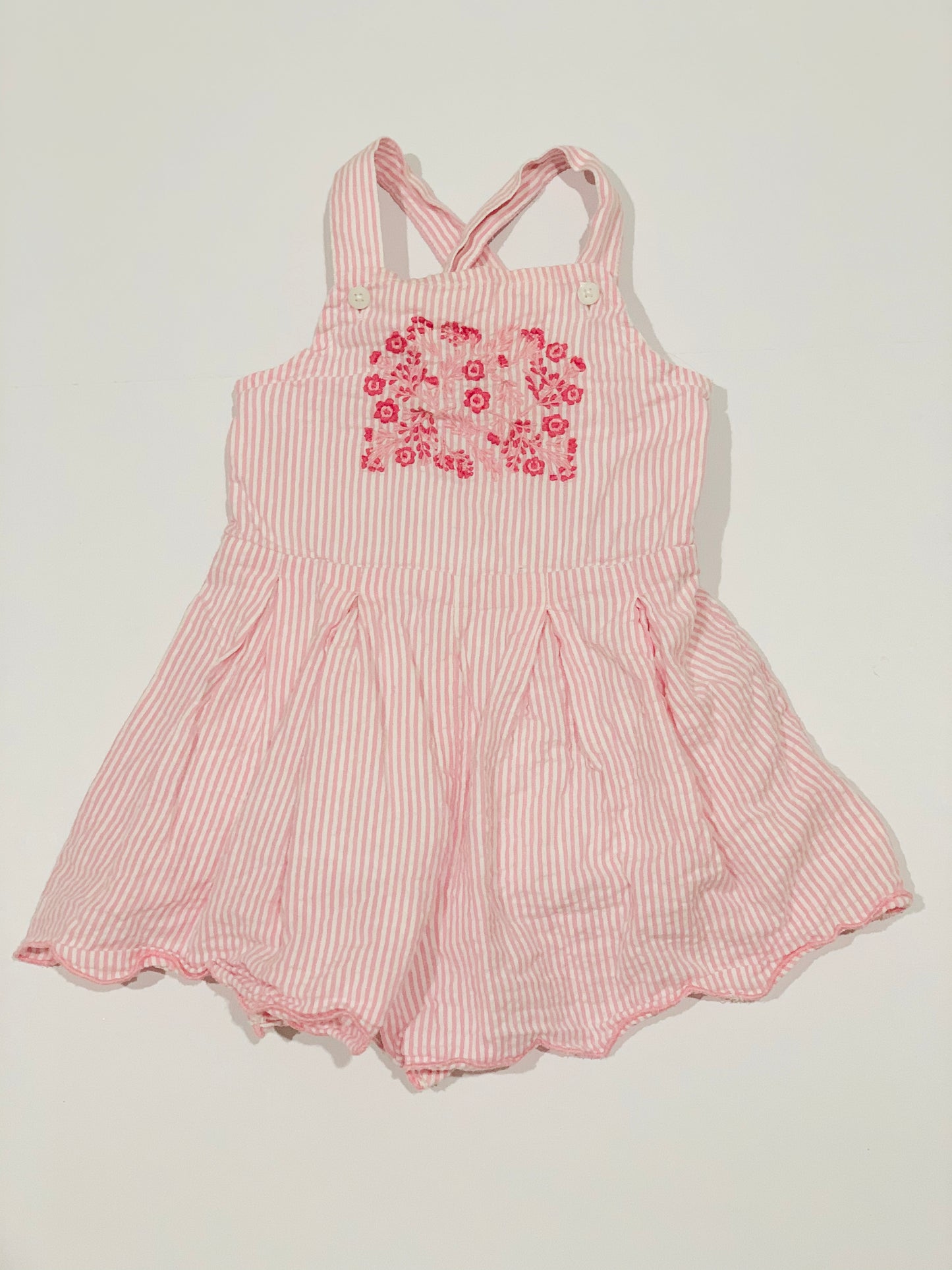 Pink embroidered romper - Size 0