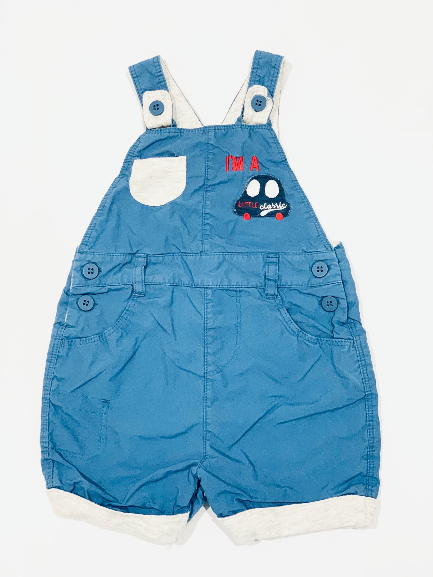 Blue car overalls - Size 6-9 months