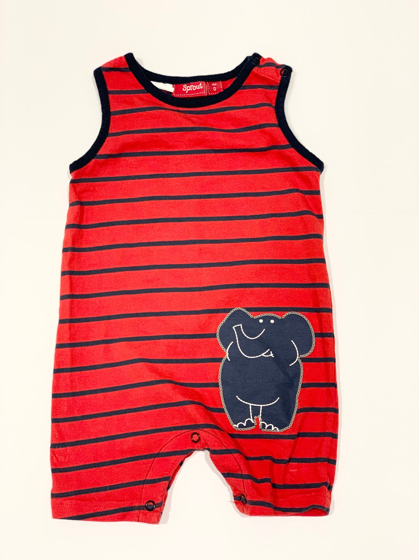 Striped elephant romper - Size 0