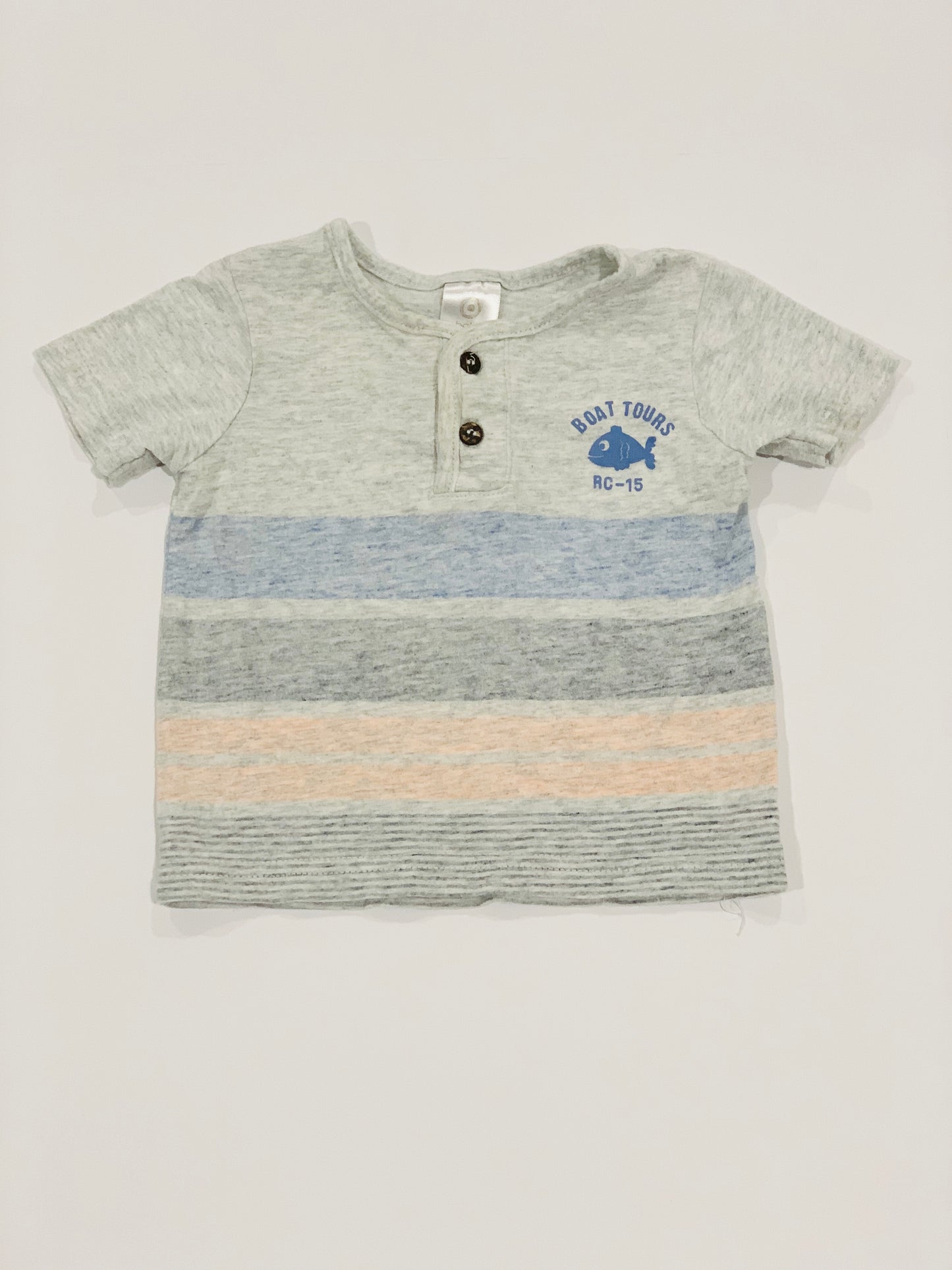 Grey button tee - Size 0