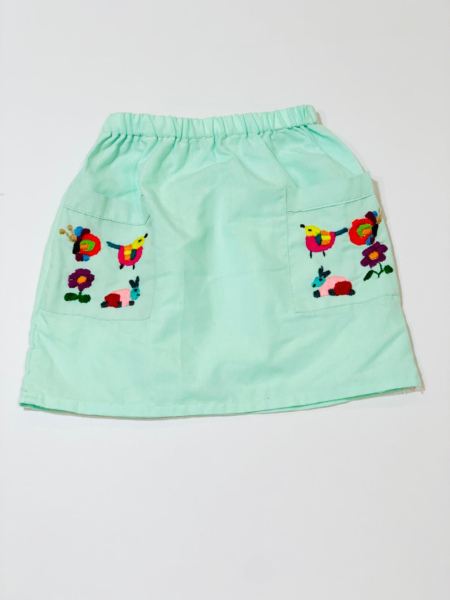 Green embroidered skirt - Size 2