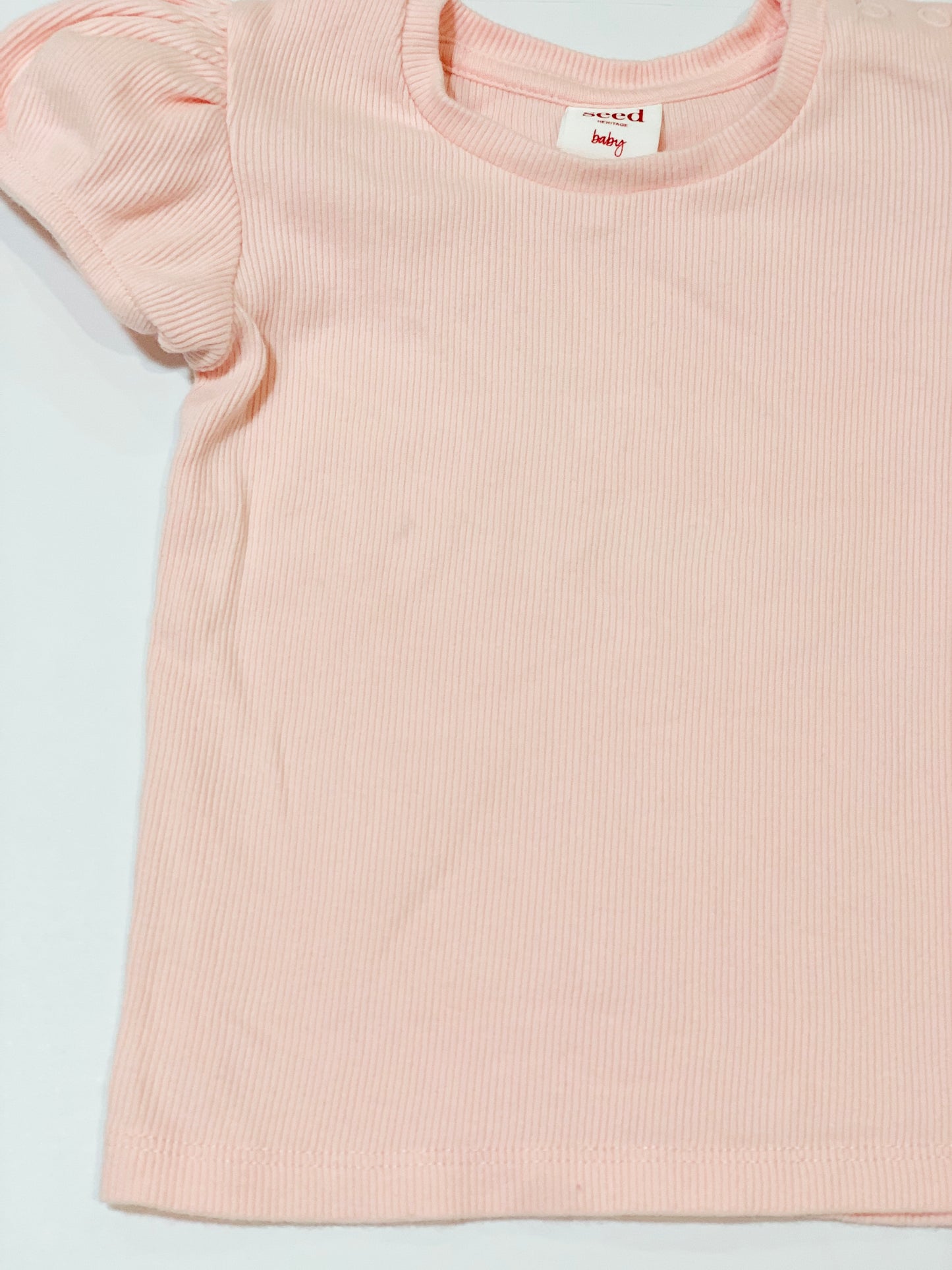 Pink ribbed tee - Size 2