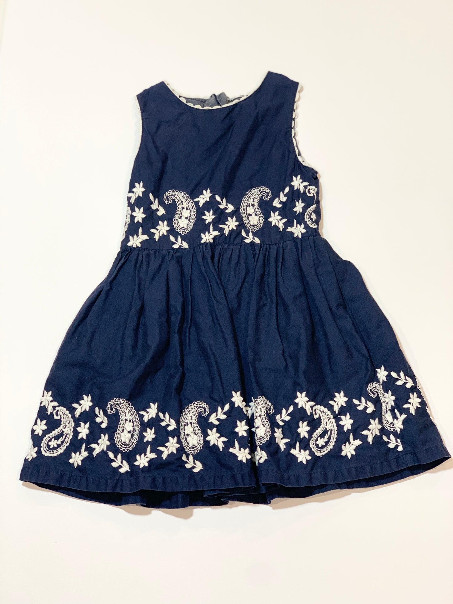 Navy embroidered dress - Size 3