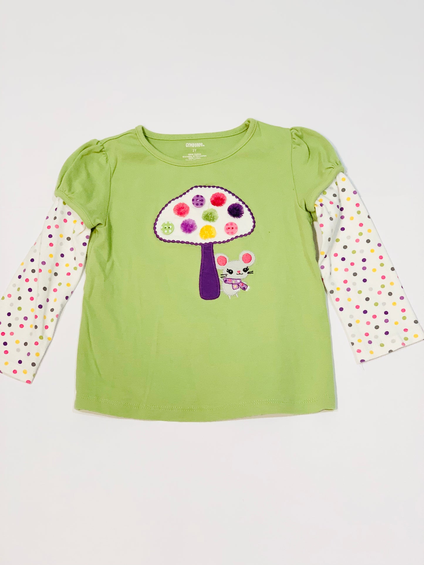 Green mouse top - Size 2