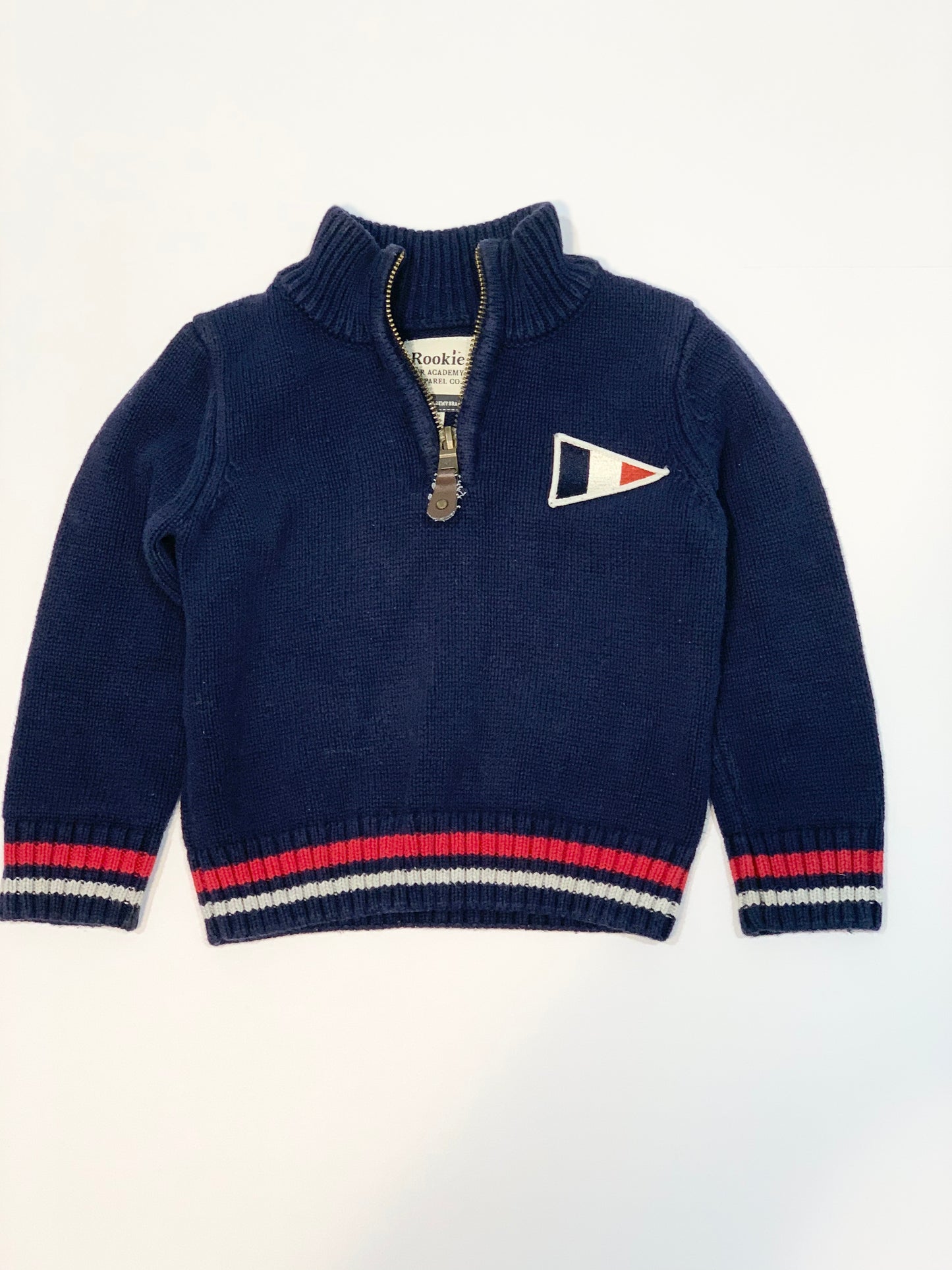 Navy knit zip jumper - Size 2