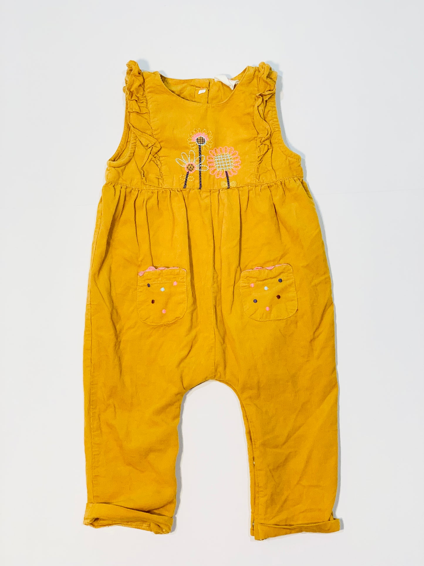 Mustard corduroy overalls - Size 0