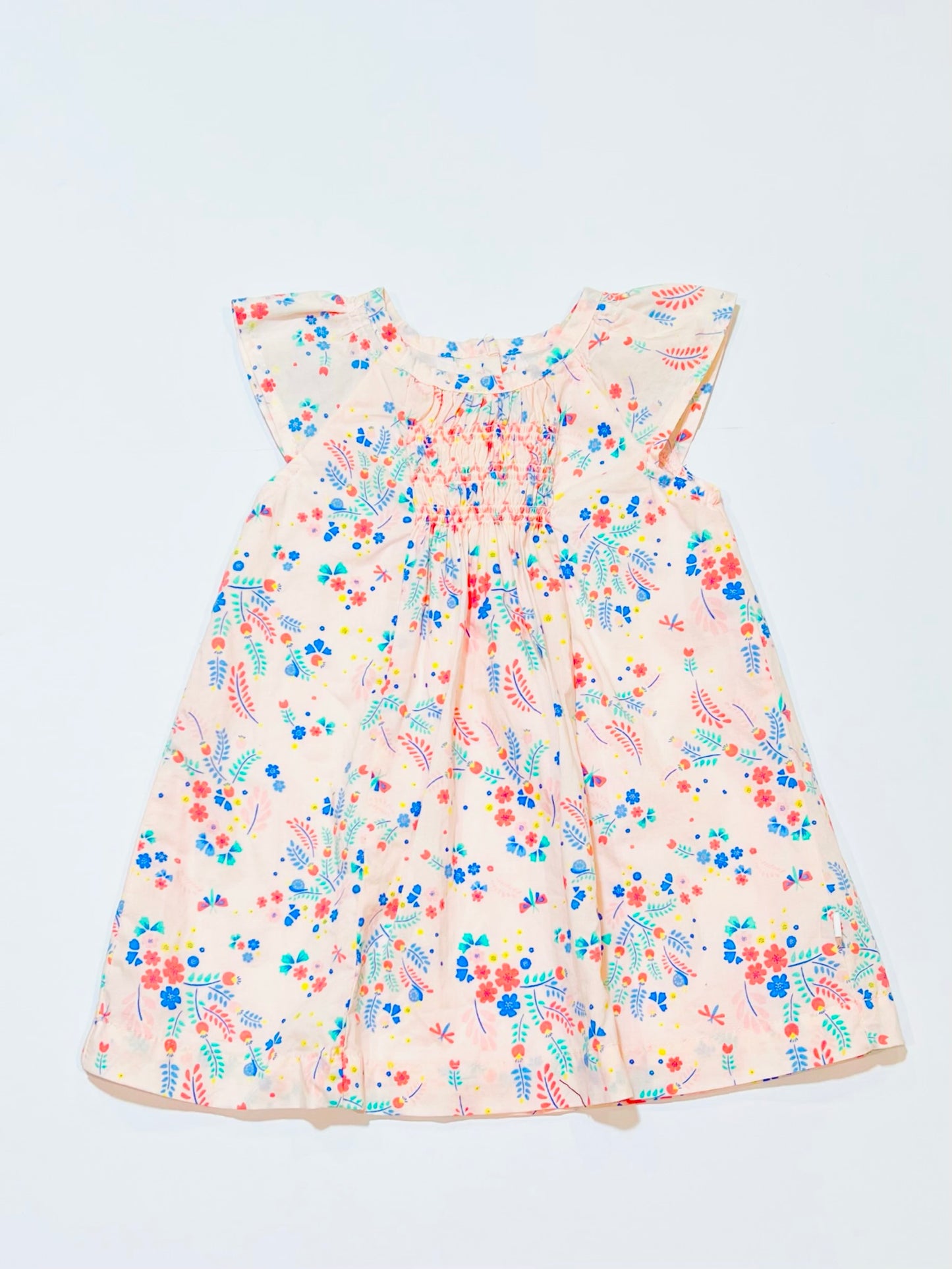 Smocked floral dress - Size 1