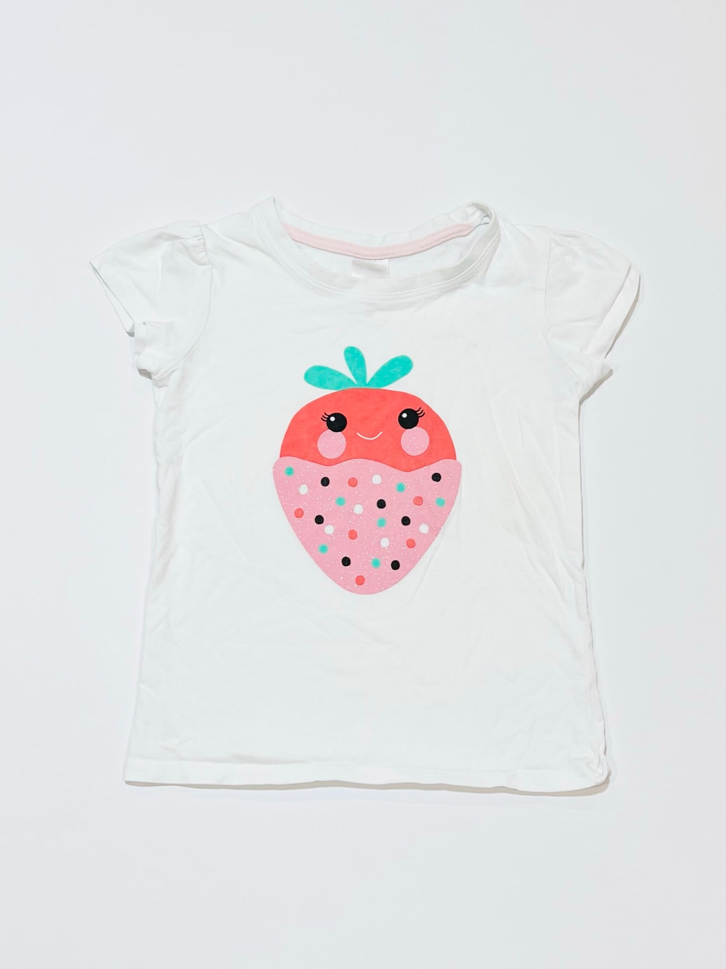 Glitter strawberry tee - Size 4