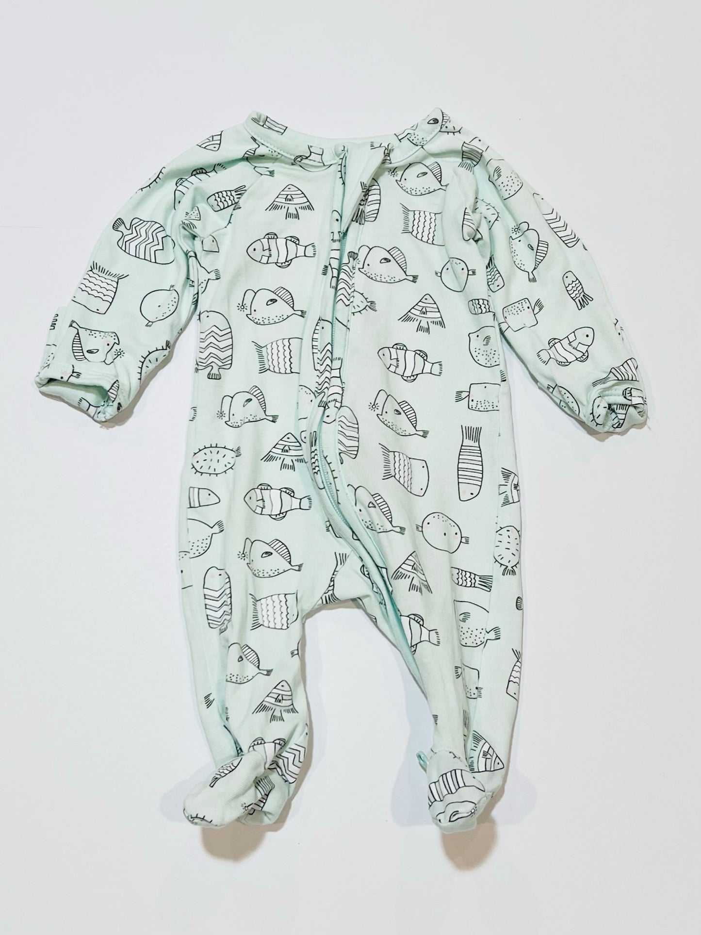 Fish zip onesie - Size 00000