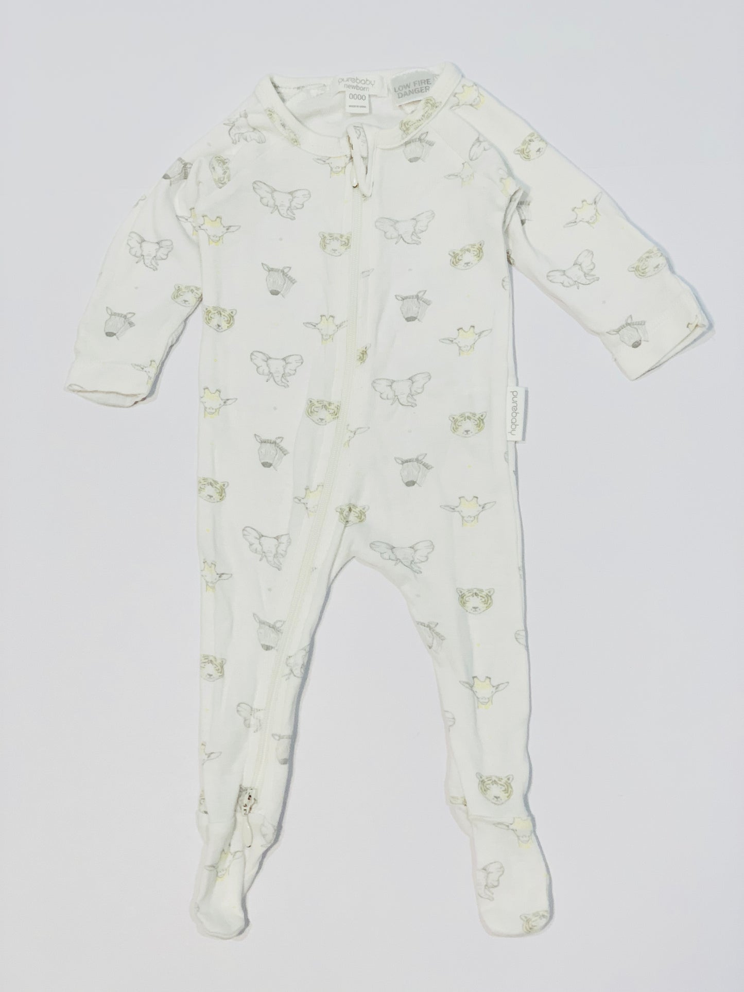 Grey animals onesie - Size 0000