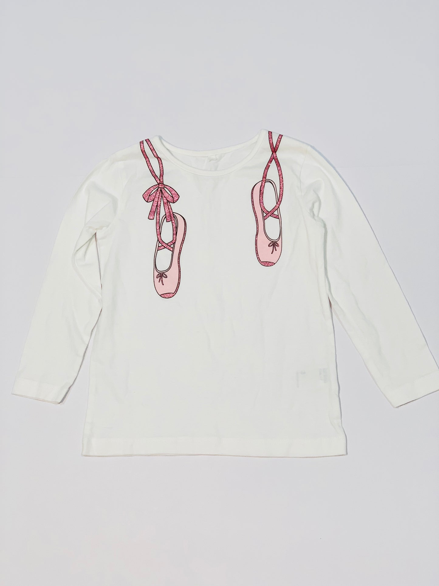 Glitter ballet shoes tee - Size 3