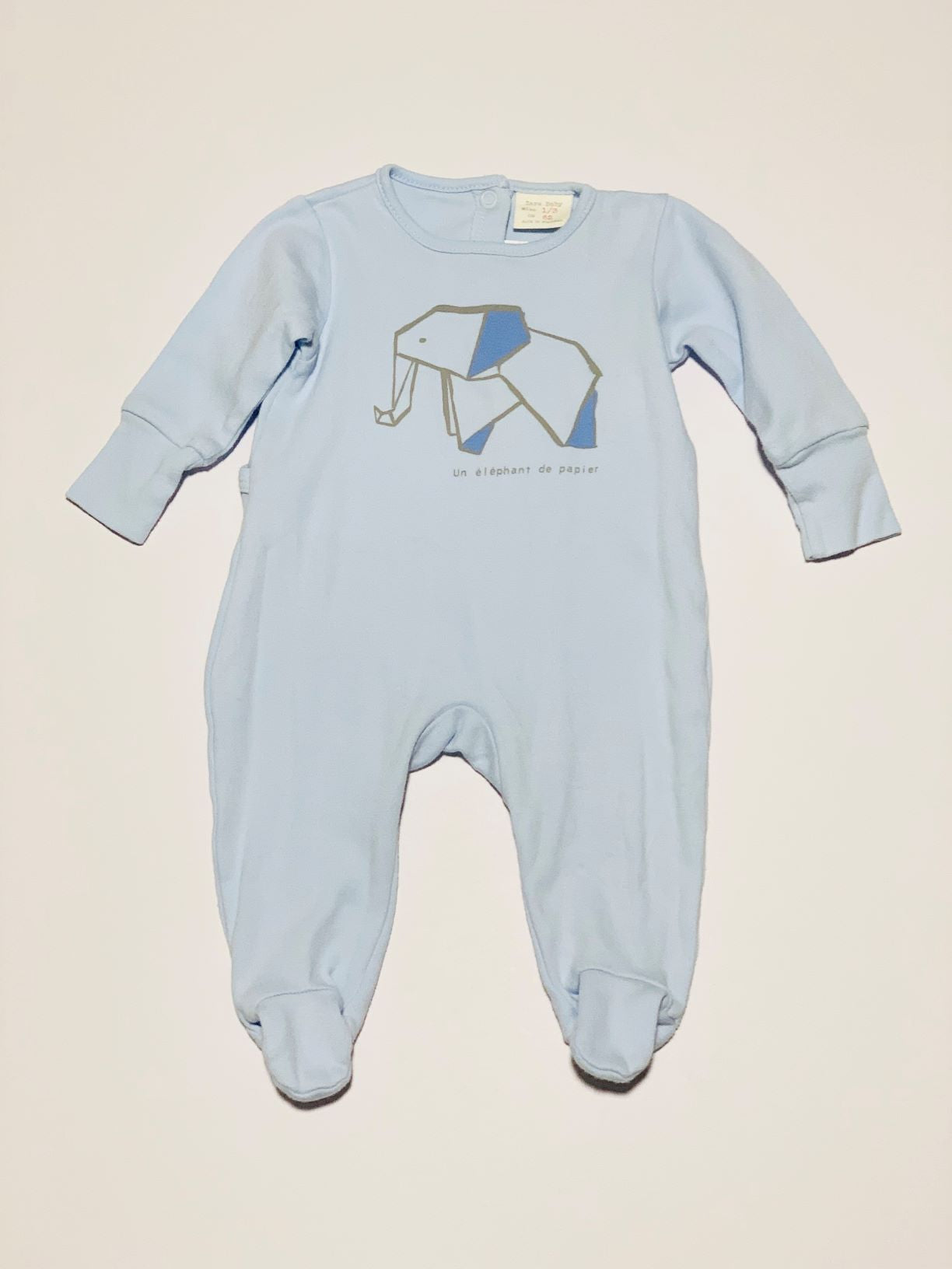 Elephant onesie - Size 1-3 months