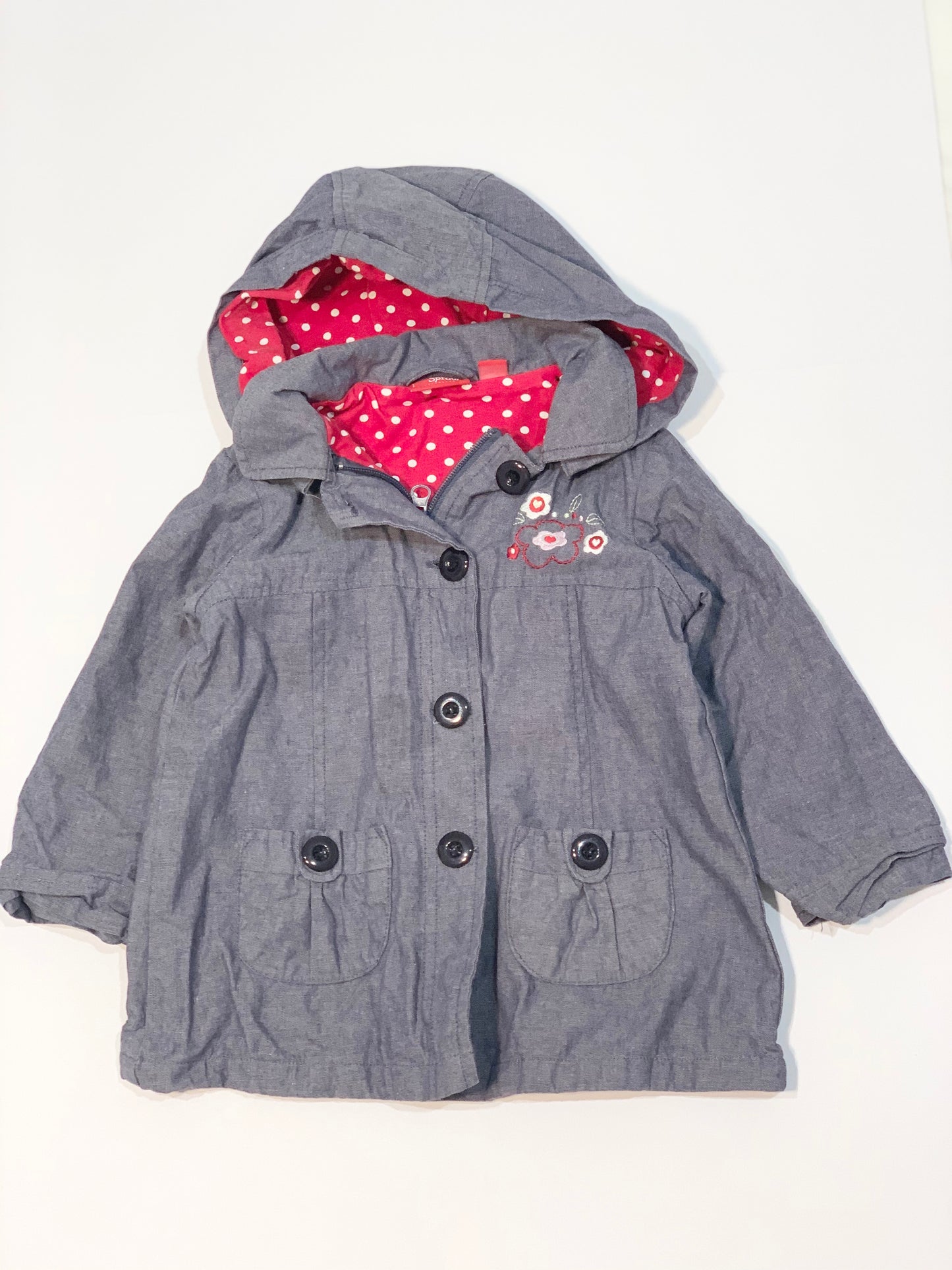 Grey embroidered jacket - Size 2
