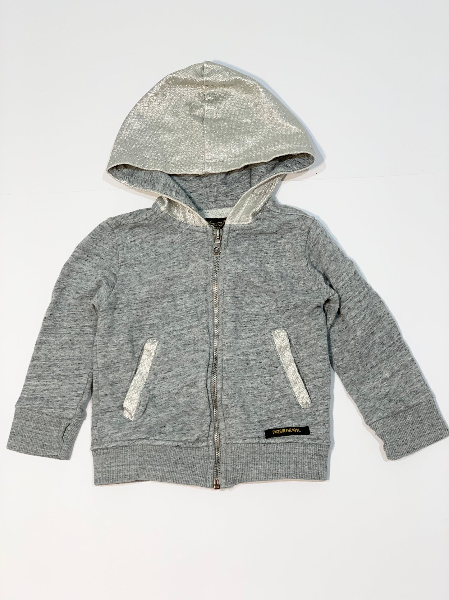 Grey zip hoodie - Size 2-3