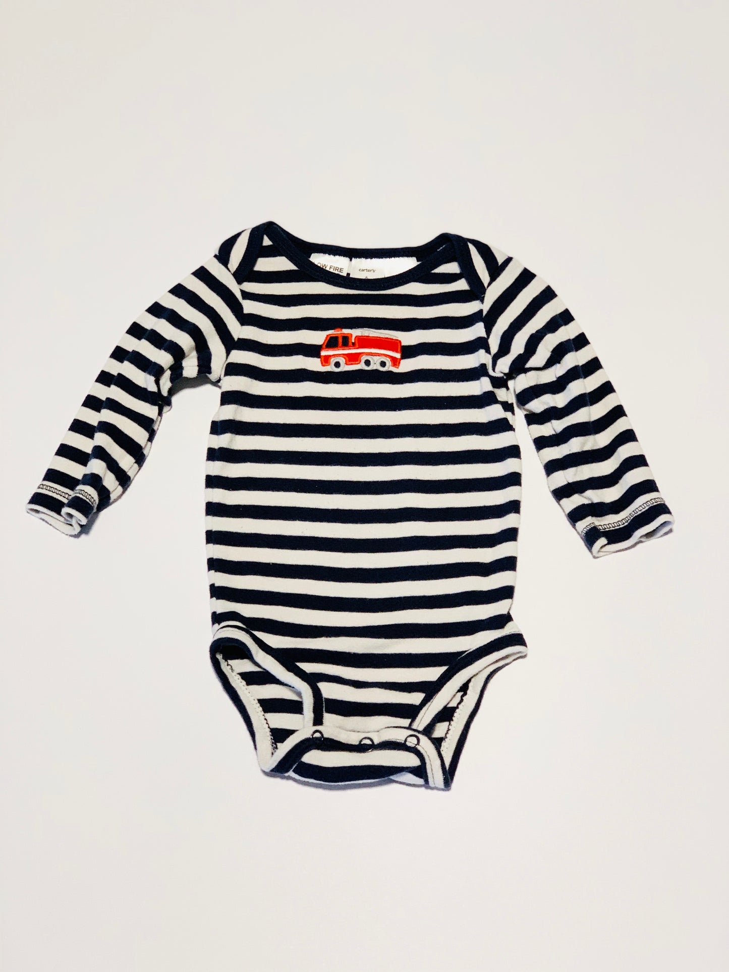 Striped fire truck bodysuit - Size 00