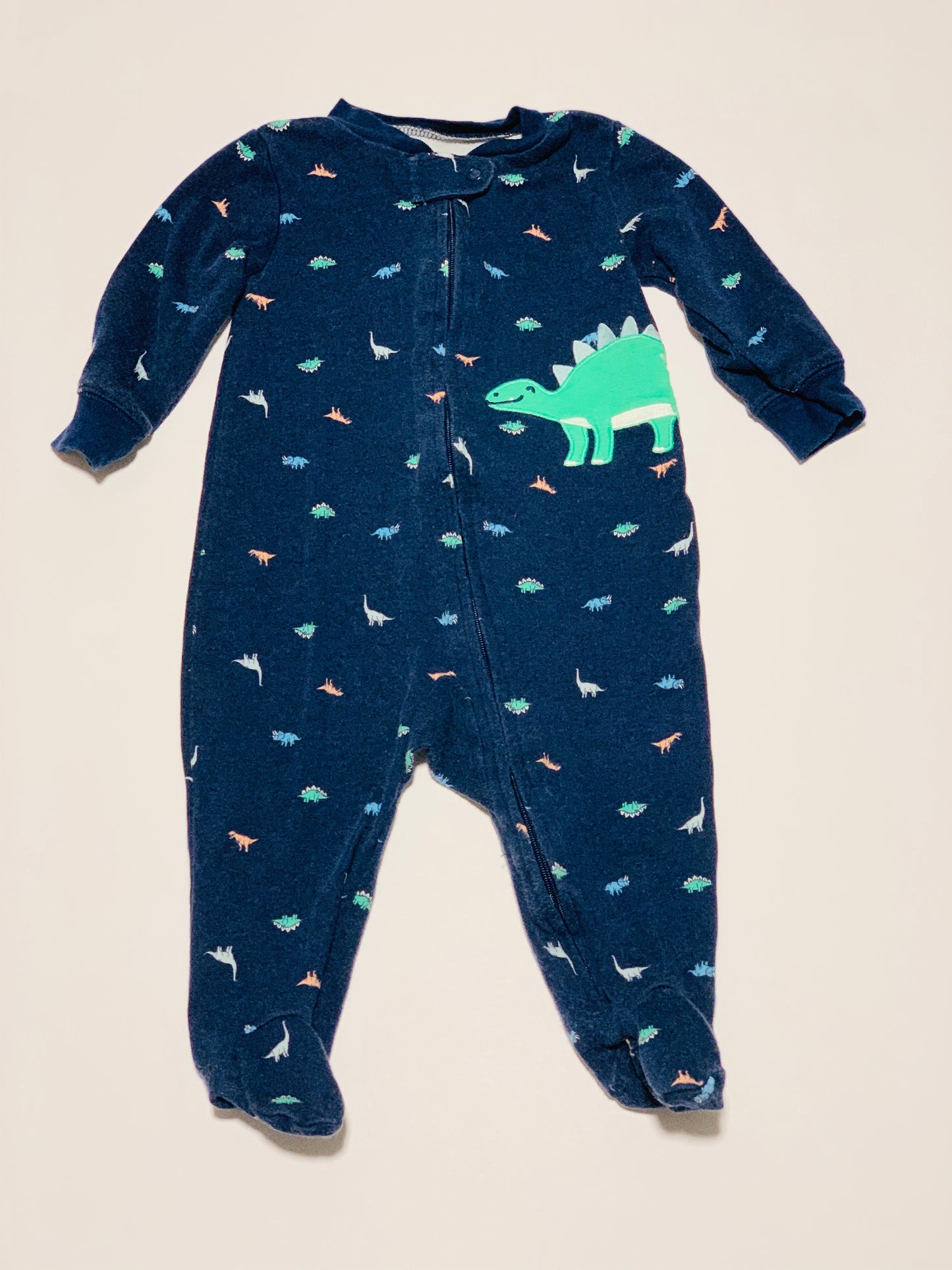 Navy dinosaur onesie - Size 6 months