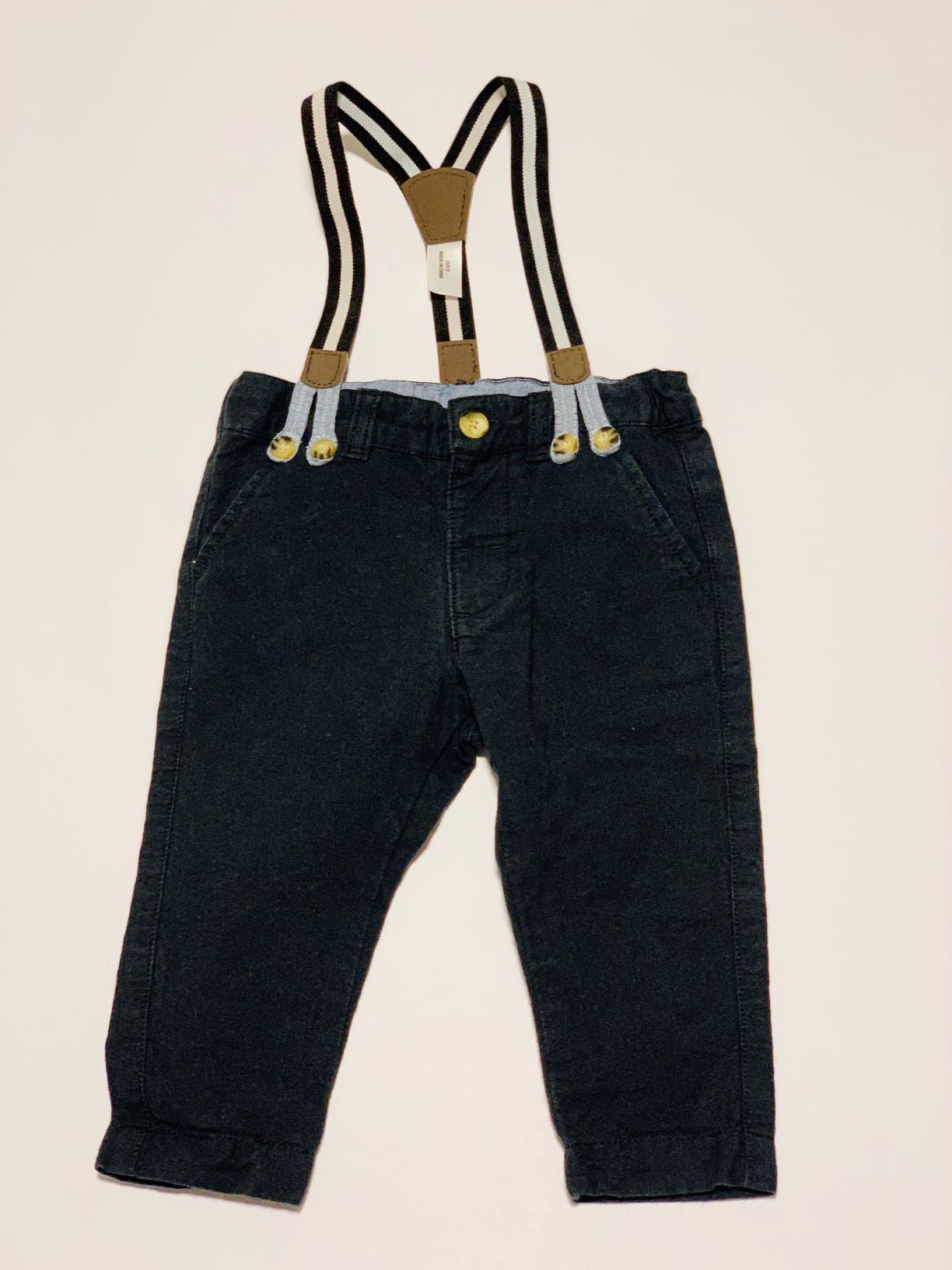 Black suspender pants - Size 0