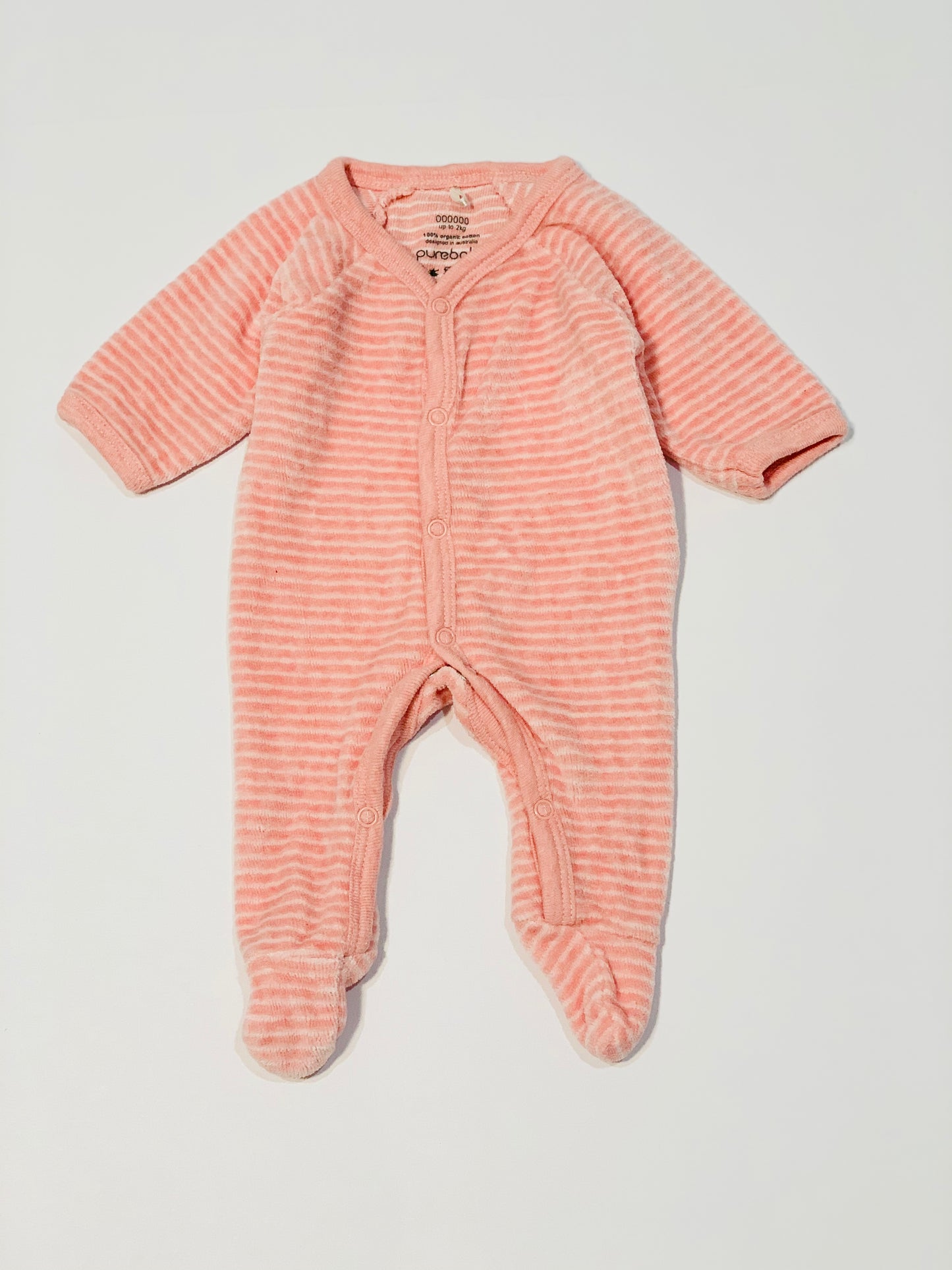 Pink velour onesie - Size 000000