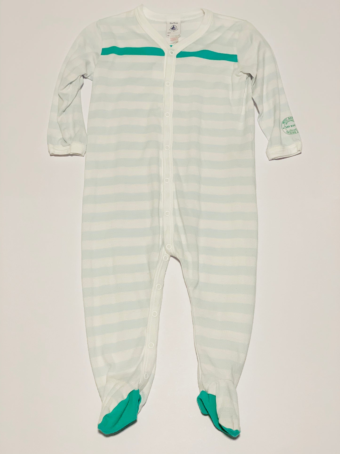 Green stripe onesie - Size 18 months