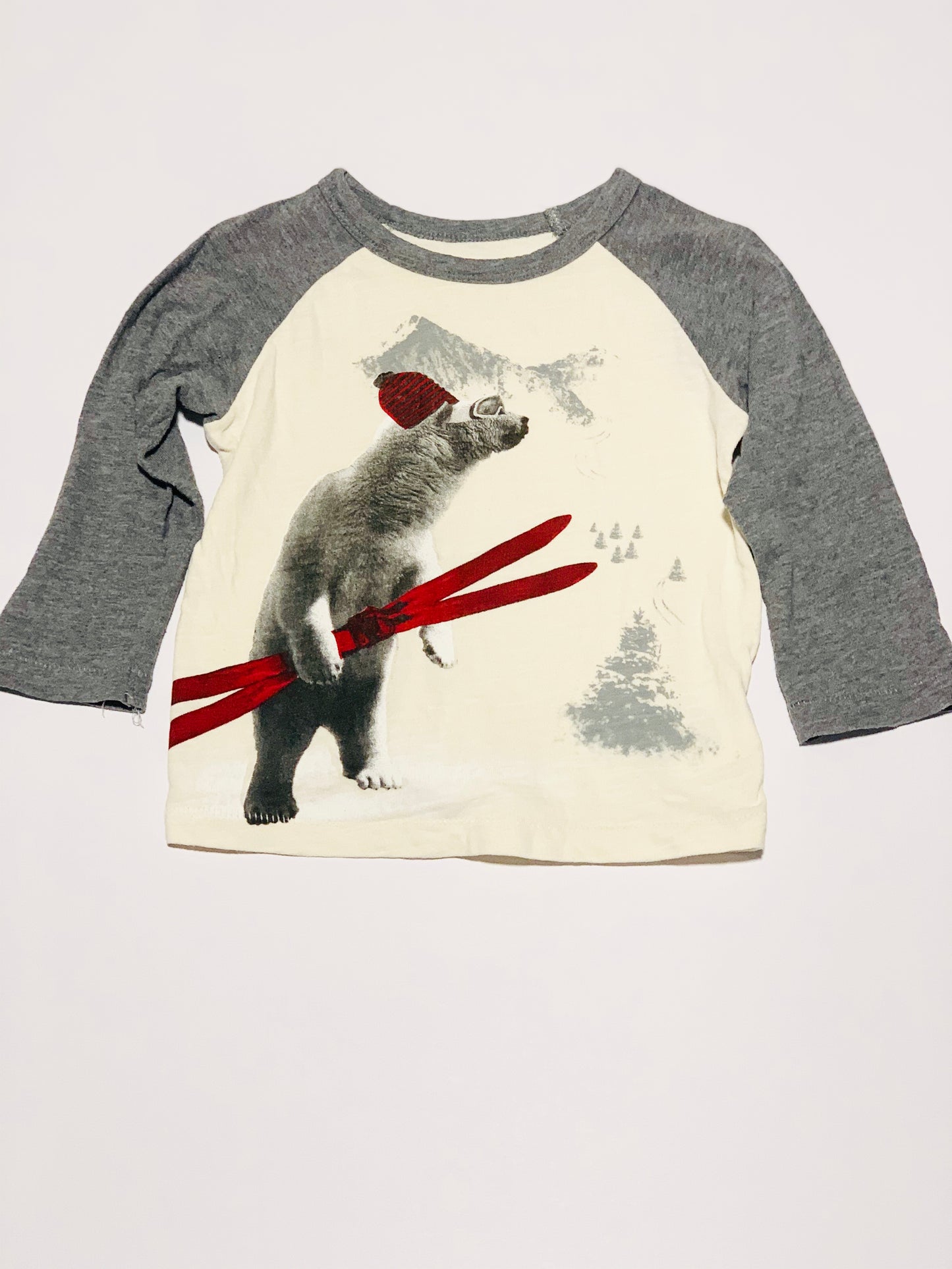Skiing bear top - Size 18-24 months