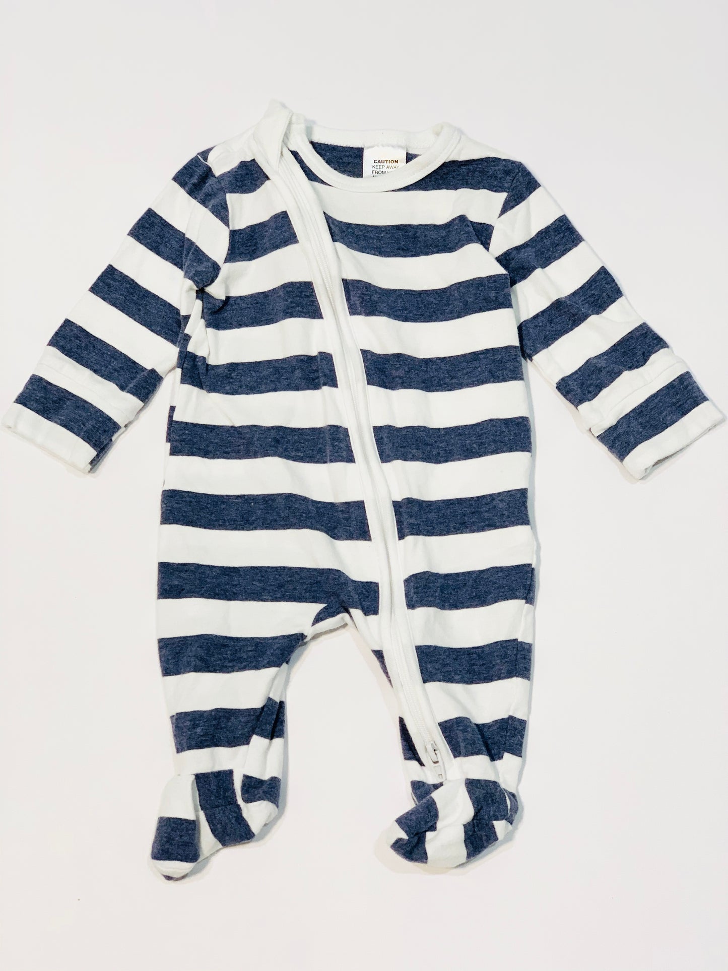 Striped zip onesie - Size 0000