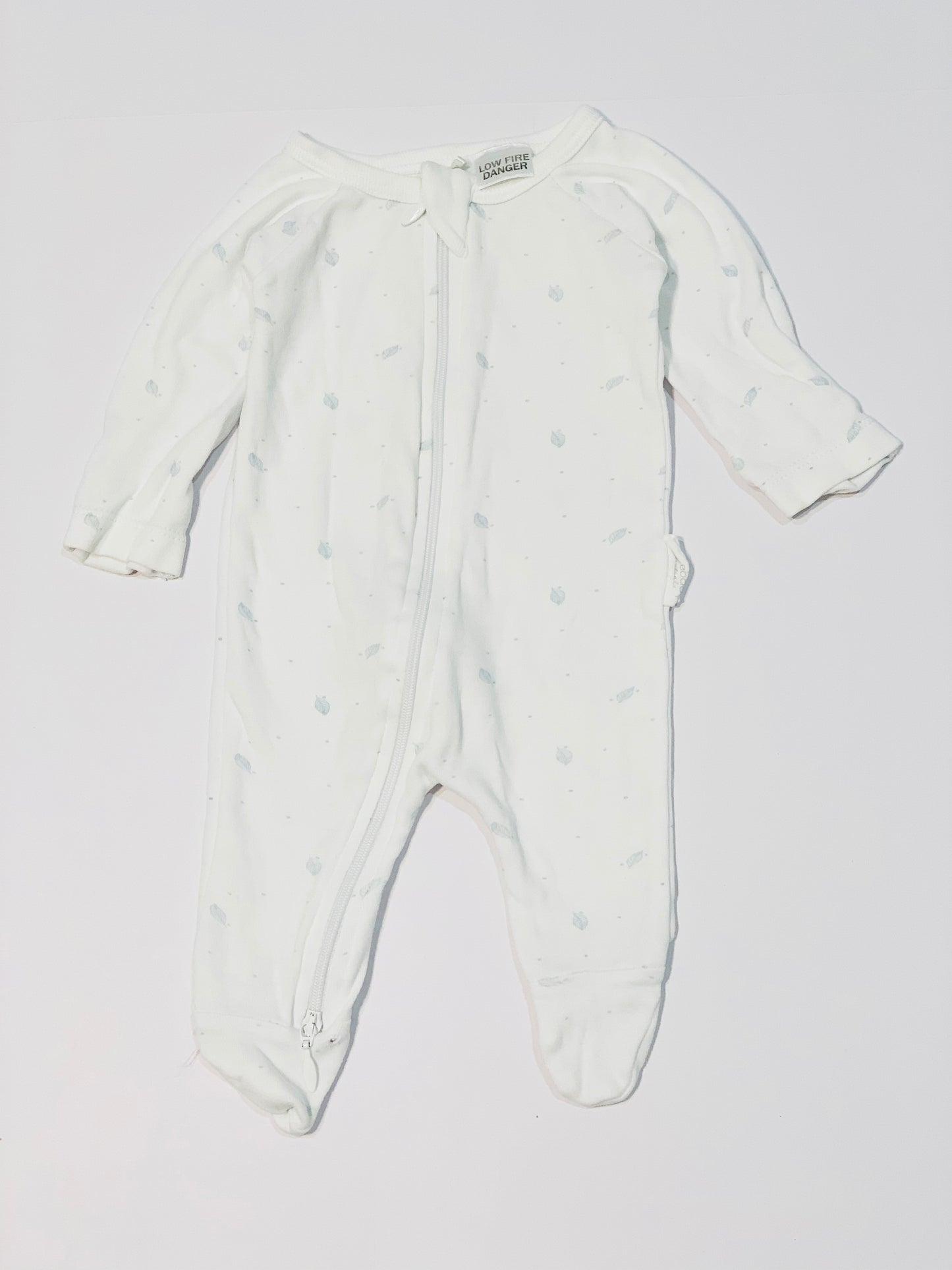Blue leaf zip onesie - Size 0000