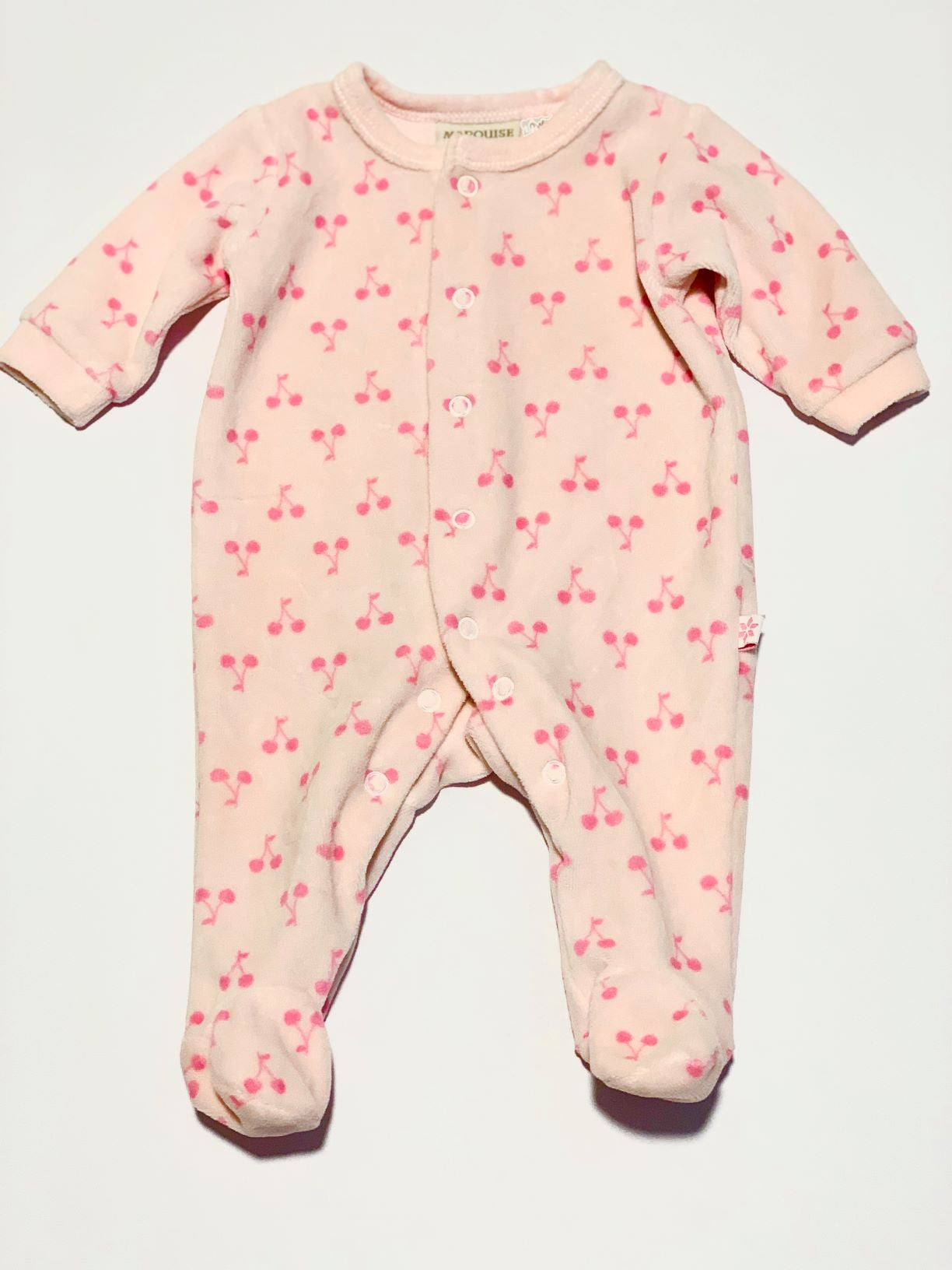 Pink velour onesie - Size 0000