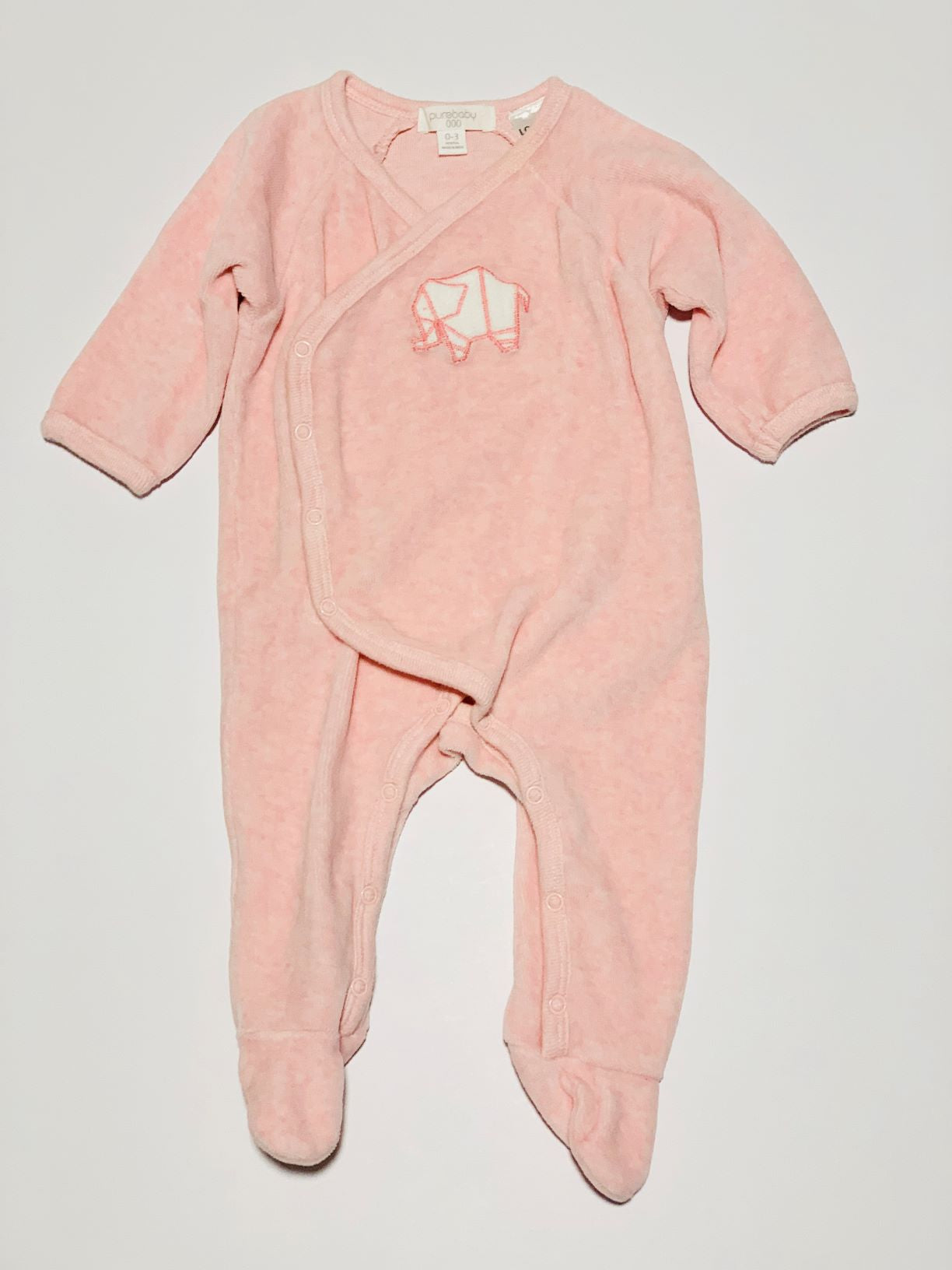 Velour elephant onesie - Size 000